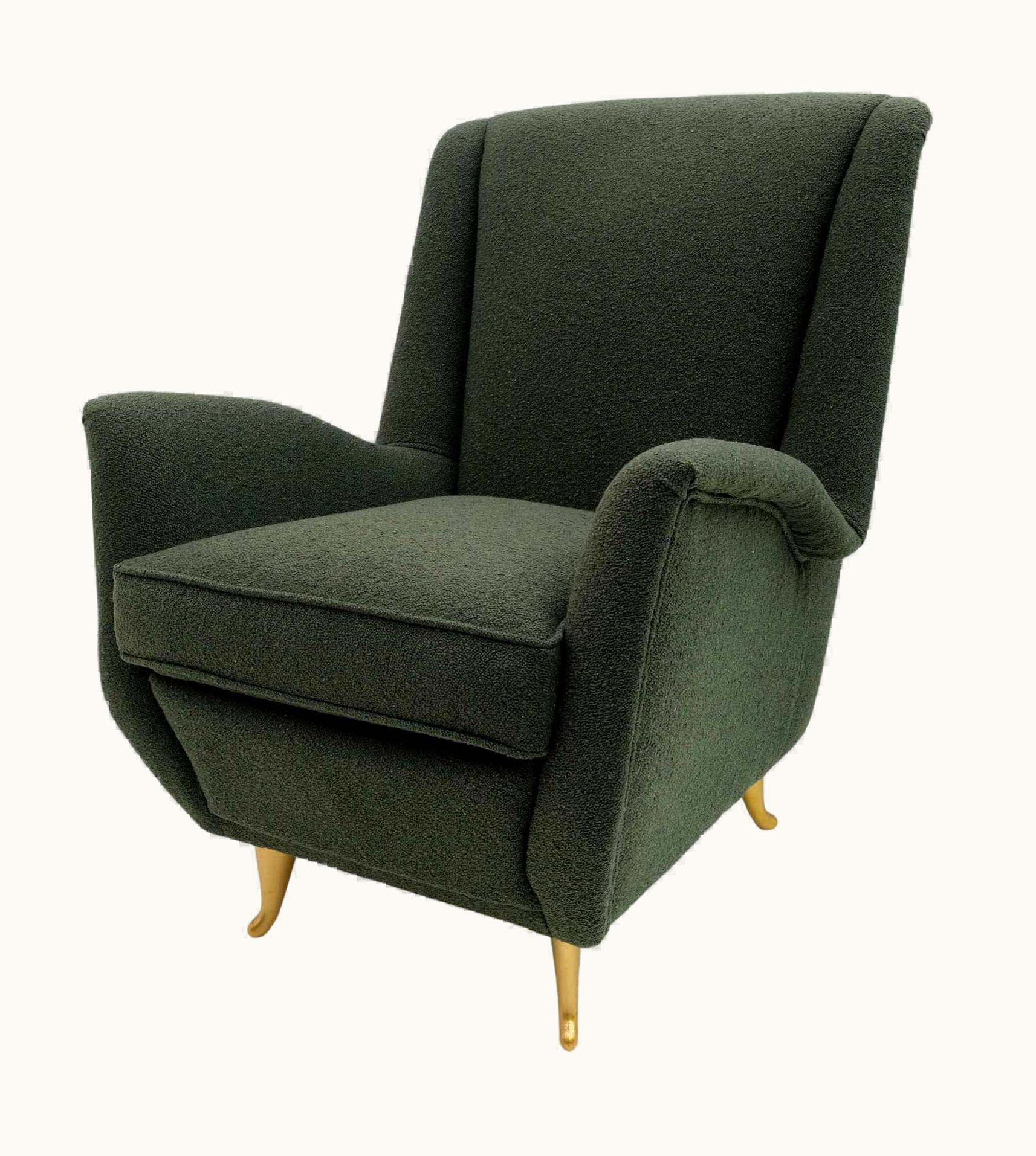 Gio Ponti Gio Ponti's Mid-Century Modern Italian Armchair For Isa Bergamo, 1950s