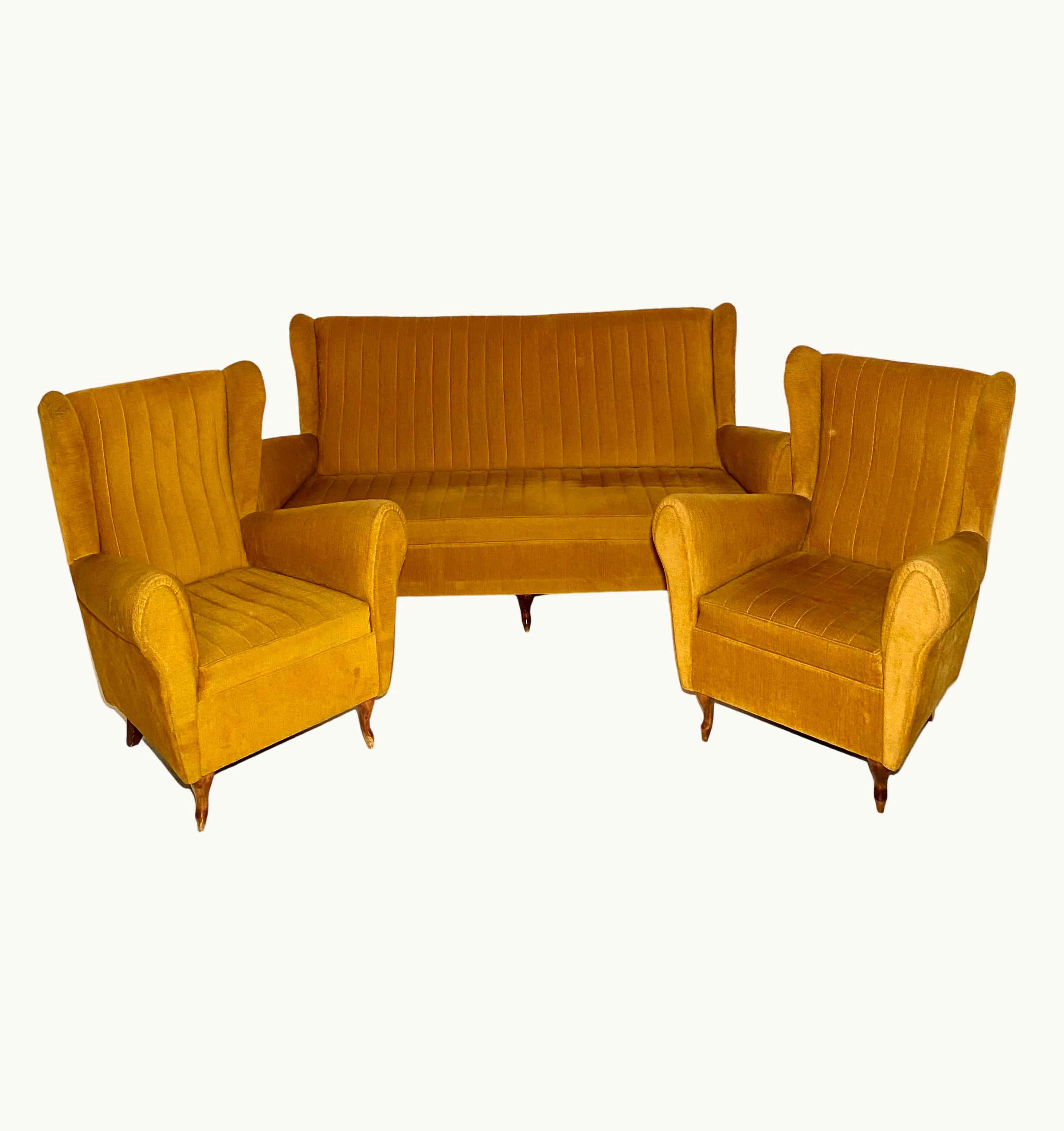 Gio Ponti Gio Ponti 1950s Vintage Living Room Set, Gio Ponti For ISA Bergamo
