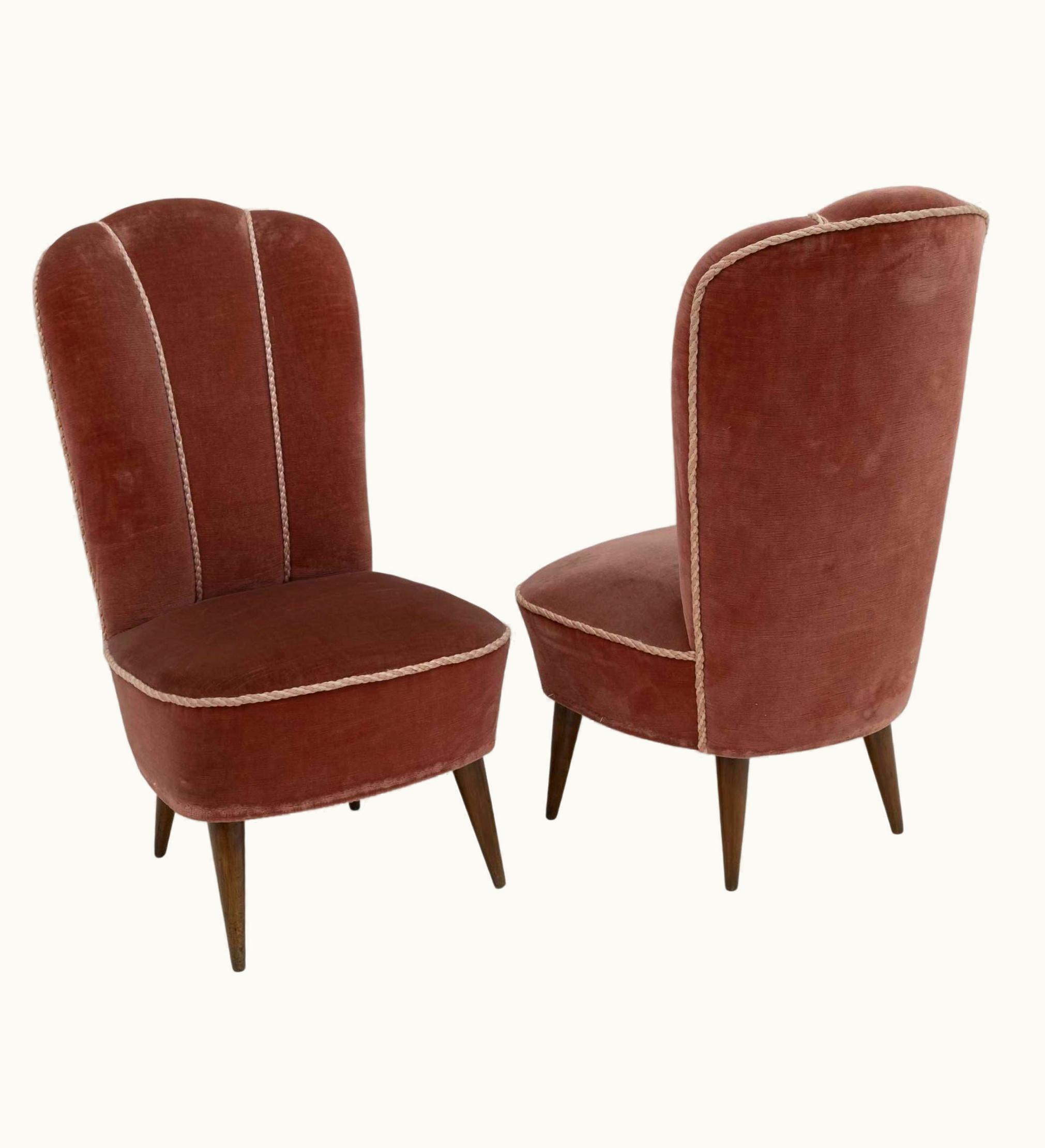 Gio Ponti Gio Ponti Pair Of Gio Ponti Mid-Century Modern Italian Small Armchairs By ISA Bergamo, 50s