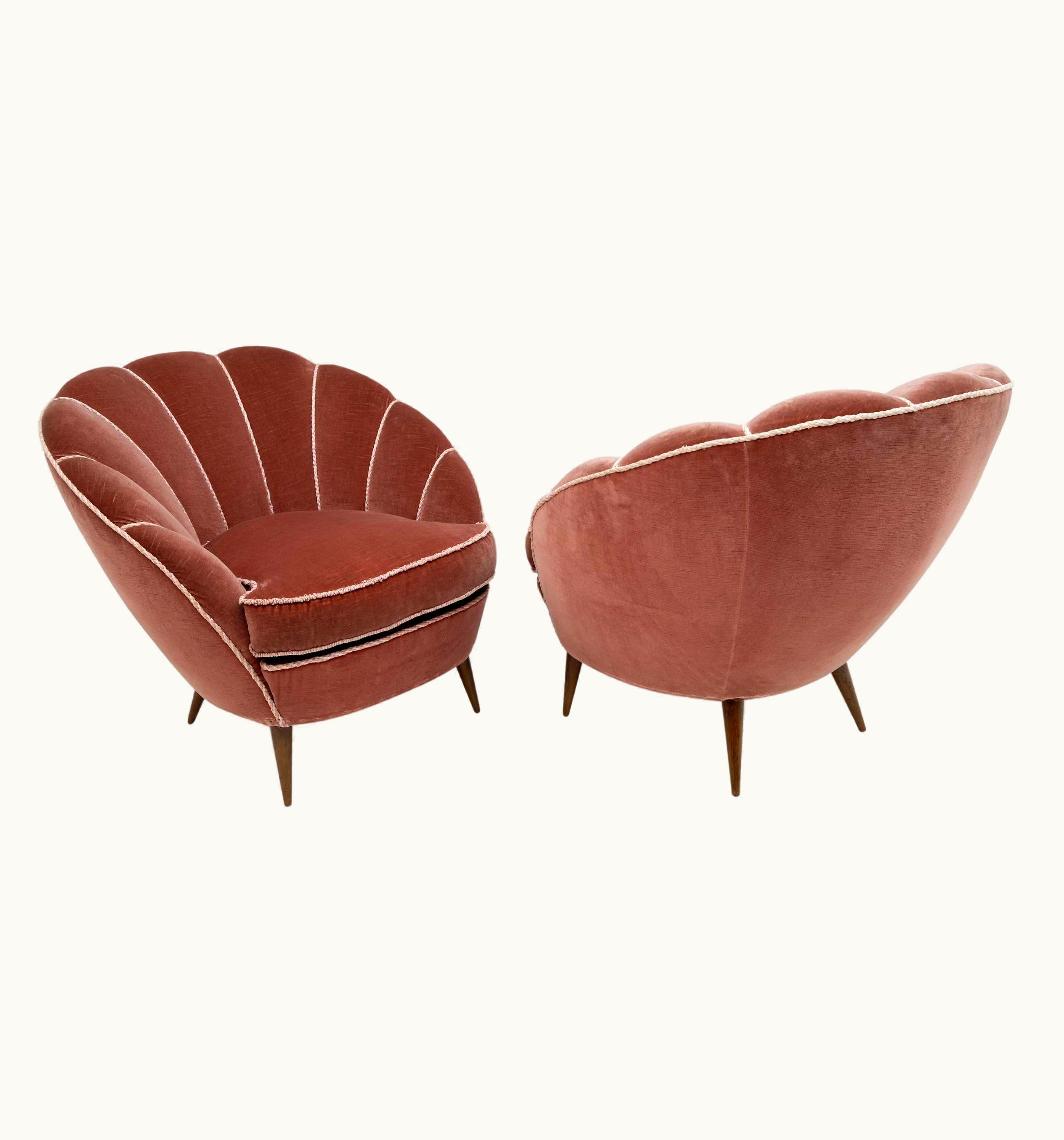 Gio Ponti Gio Ponti Pair Of Gio Ponti Mid-Century Modern Italian Armchairs By ISA Bergamo, 50s