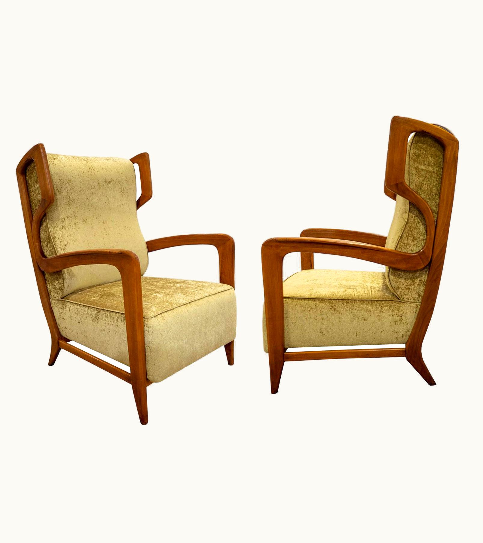 Gio Ponti Gio Ponti Rare Pair Of Lounge Chairs 1940s 'COA From Ponti Archive'