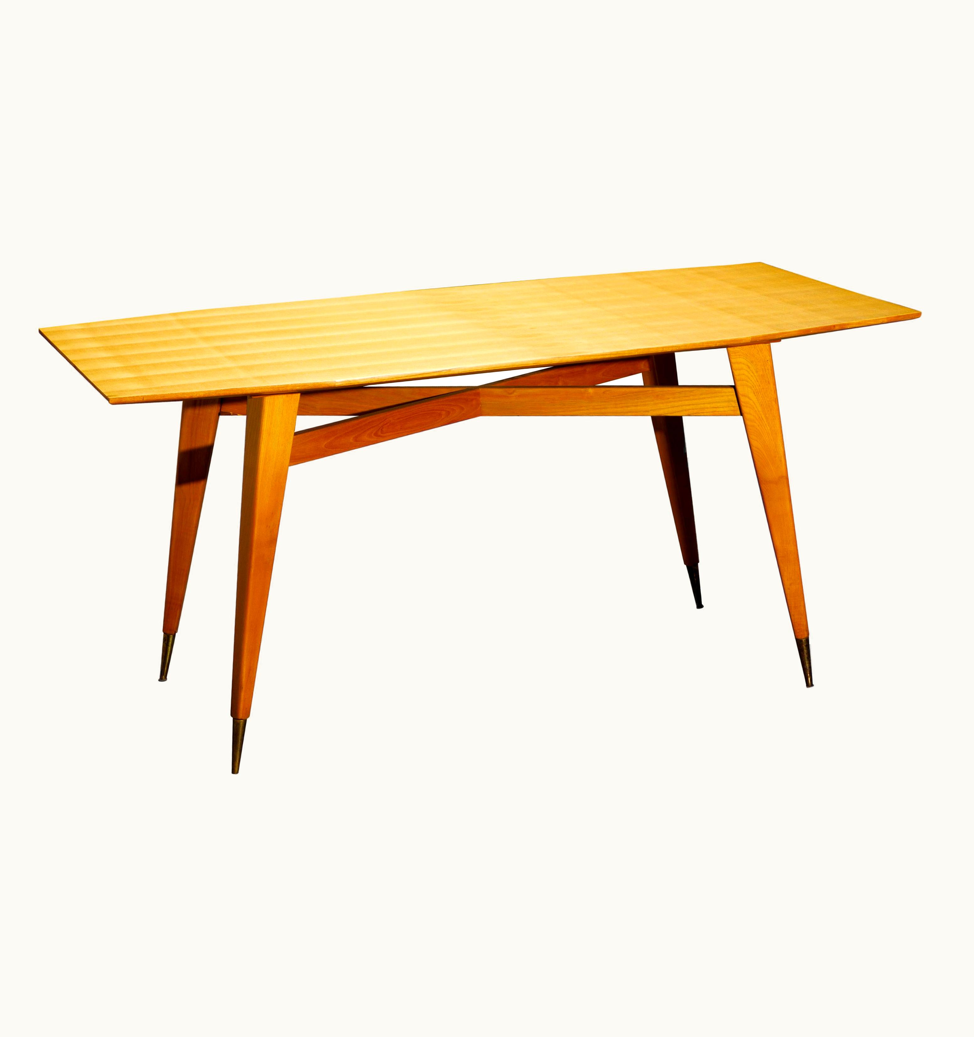 Gio Ponti Gio Ponti Sculptural Veined Ash Dining Table Or Desk, Circa 1950, Italy