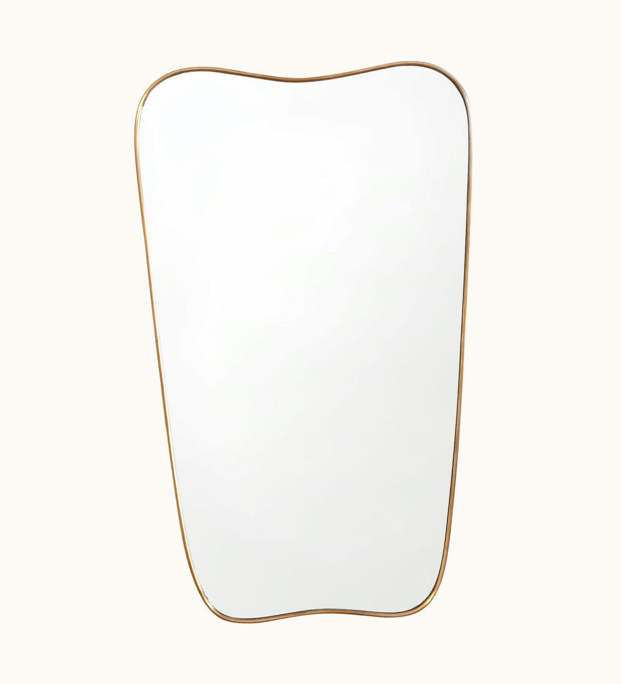 Gio Ponti Gio Ponti 20th Century Gio Ponti Fontana Arte Wall Mirror With Brass Frame 1950s