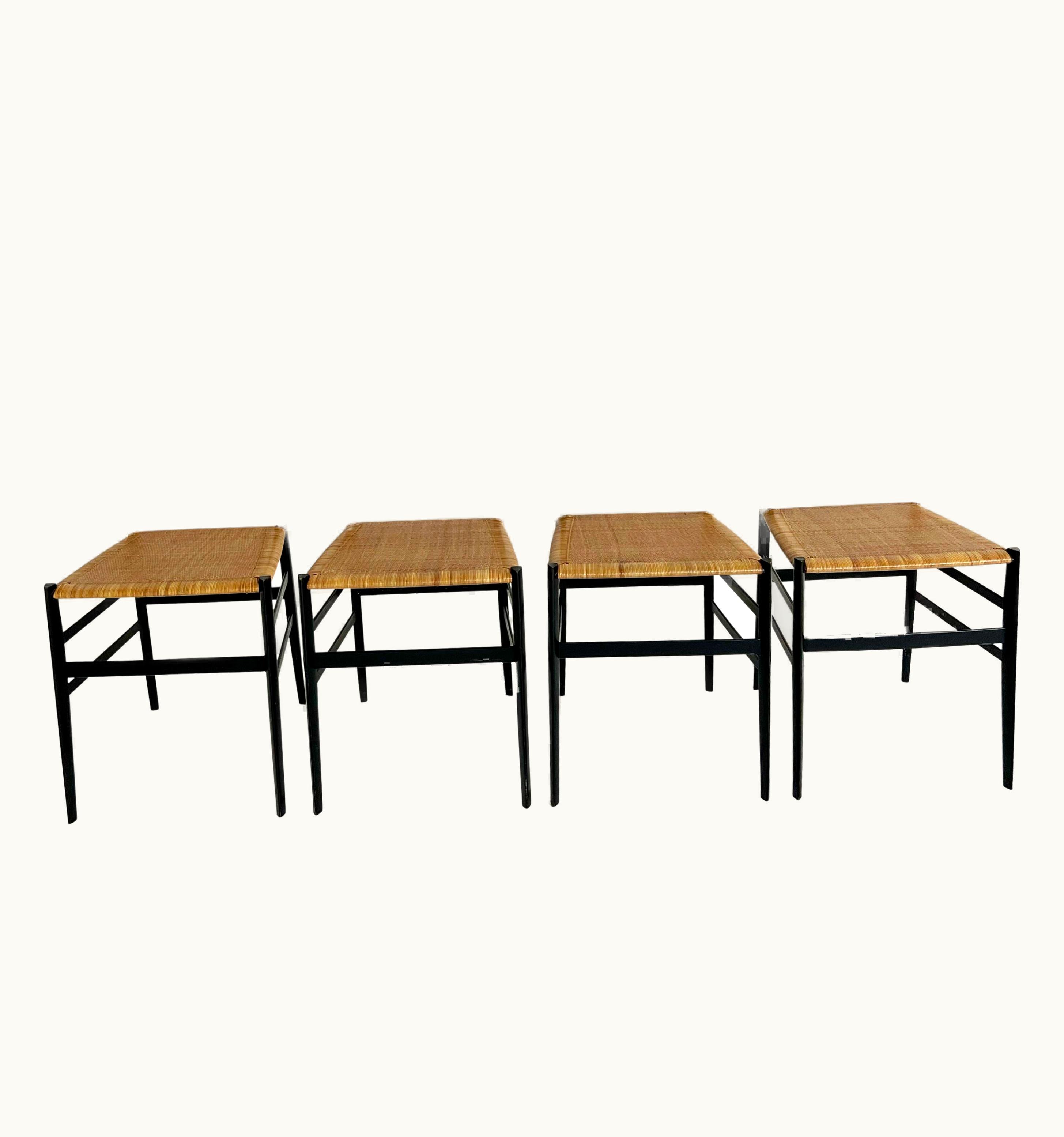 Gio Ponti Gio Ponti Vintage Gio Ponti Superleggera Dining Chairs, Set Of 4