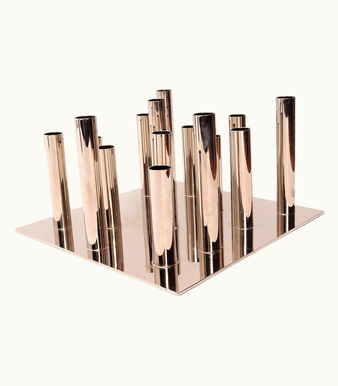 Gio Ponti Gio Ponti Gio Ponti Silver Plated Candelabra Or Flower's Vase, Pompei 1956