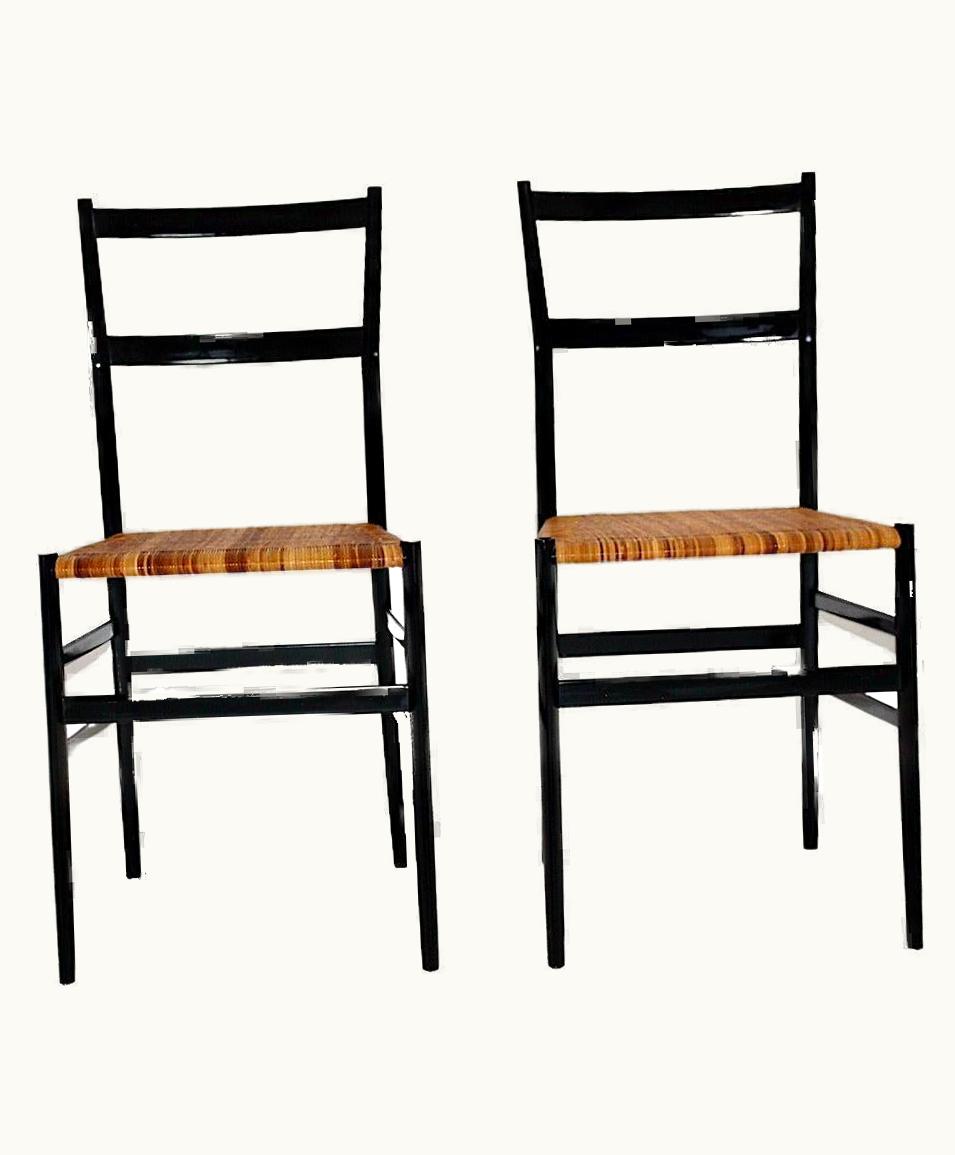 Gio Ponti Gio Ponti Modernist Vintage Pair Duo Superleggera Chair By Gio Ponti Cassina 1957 Italy