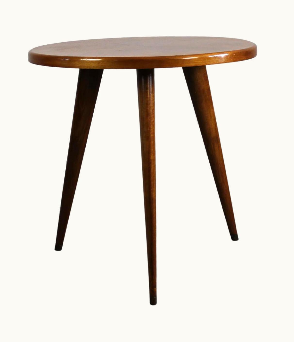Gio Ponti Gio Ponti Round Coffee Table In Walnut Wood Italian Manufacture 1940s