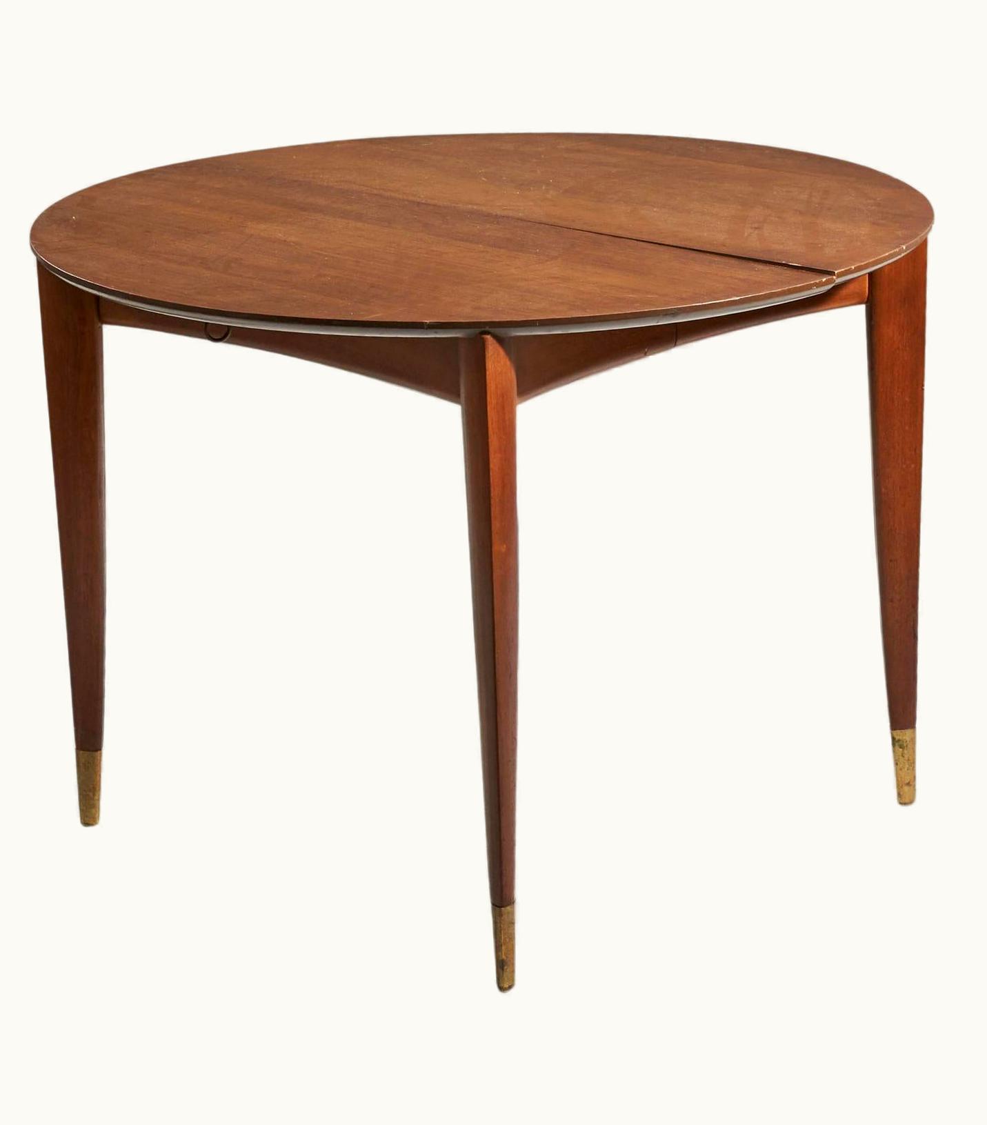 Gio Ponti Gio Ponti, Dining Table, Walnut, Brass, Singer & Sons, United States, 1950s