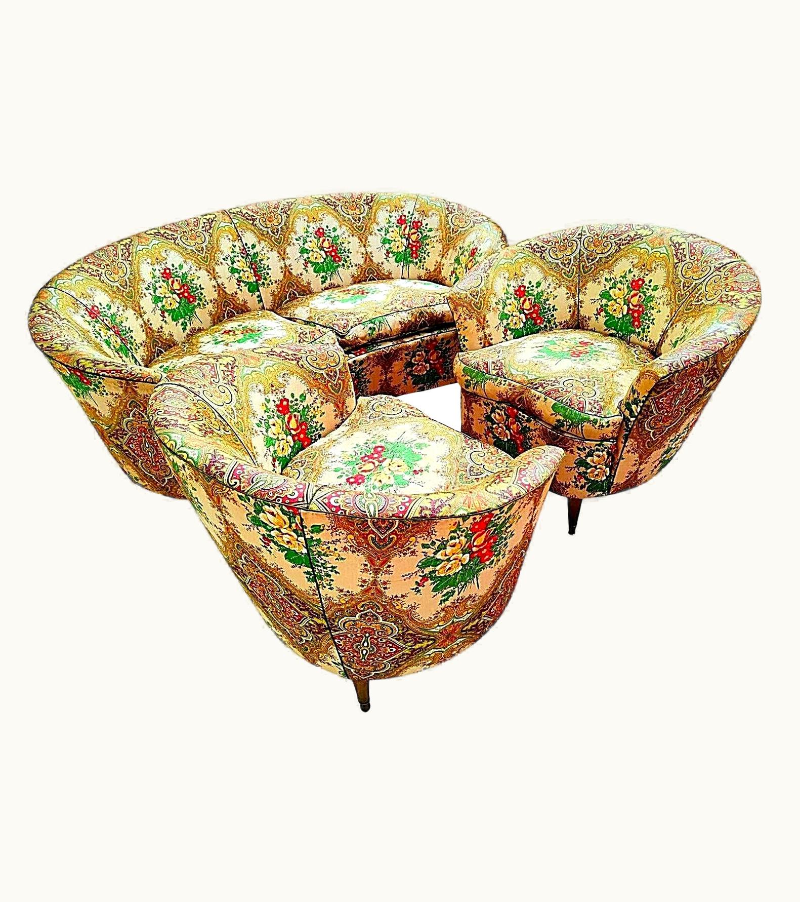 Gio Ponti Gio Ponti Set Of 2 Armchairs And A Sofa Design Gio Ponti For Casa E Giardino, 1940s