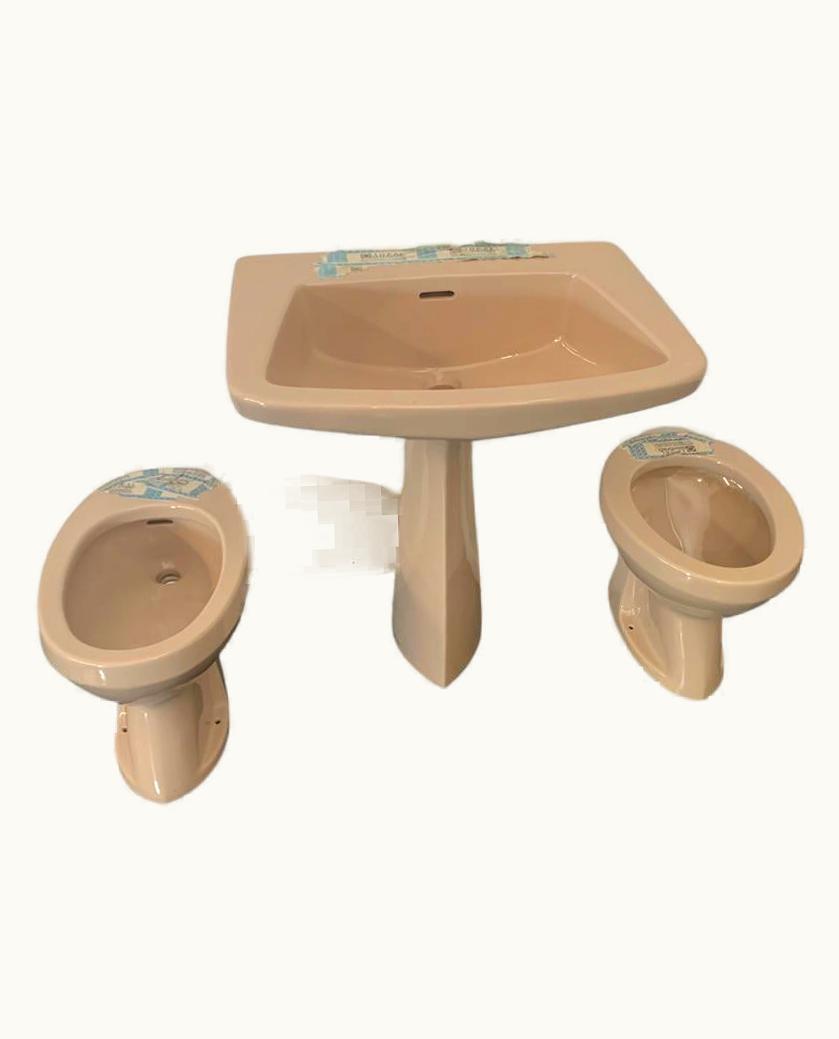 Gio Ponti Gio Ponti Bathroom Fixtures By Gio Ponti For Ideal Standard, 1950s, Color, Powder Pink