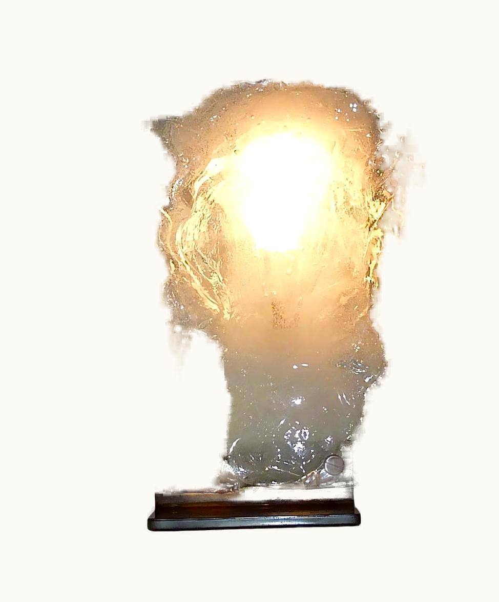 Gio Ponti Gio Ponti Large Sculptural Gio Ponti Venini Table Lamp Murano Glass Bronze 1970 Kalmar