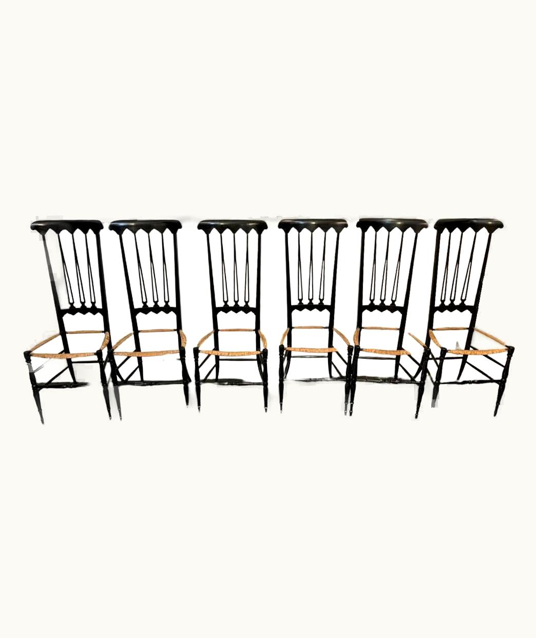 Gio Ponti Gio Ponti Dining Chairs By Gio Ponti For S.A.C. Chiavari, 1950s, Set Of 6