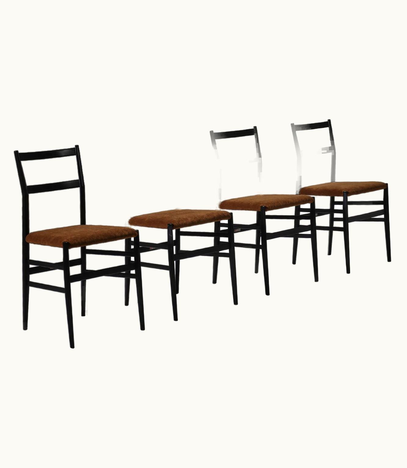 Gio Ponti Set Of Four 'Superleggera' Chairs By Gio Ponti For Cassina, Italy, 1950s