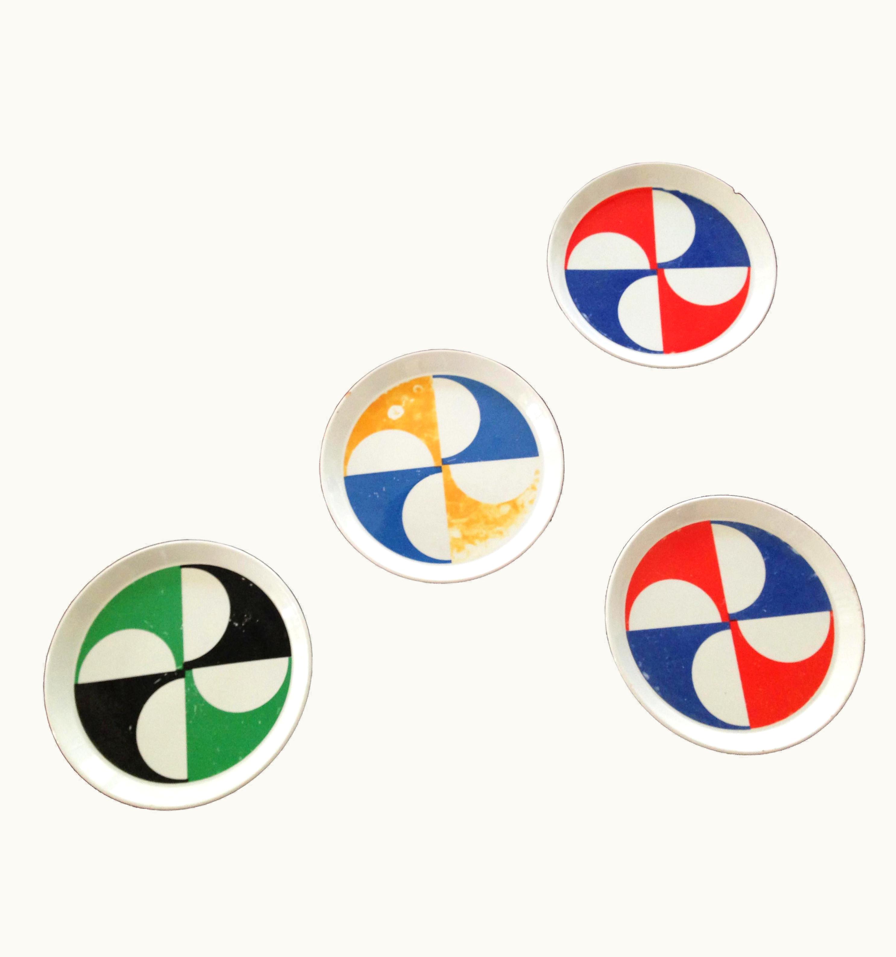 Gio Ponti Gio Ponti Ceramic Plates By Gio Ponti For Franco Pozzi, 1960s, Set Of 5