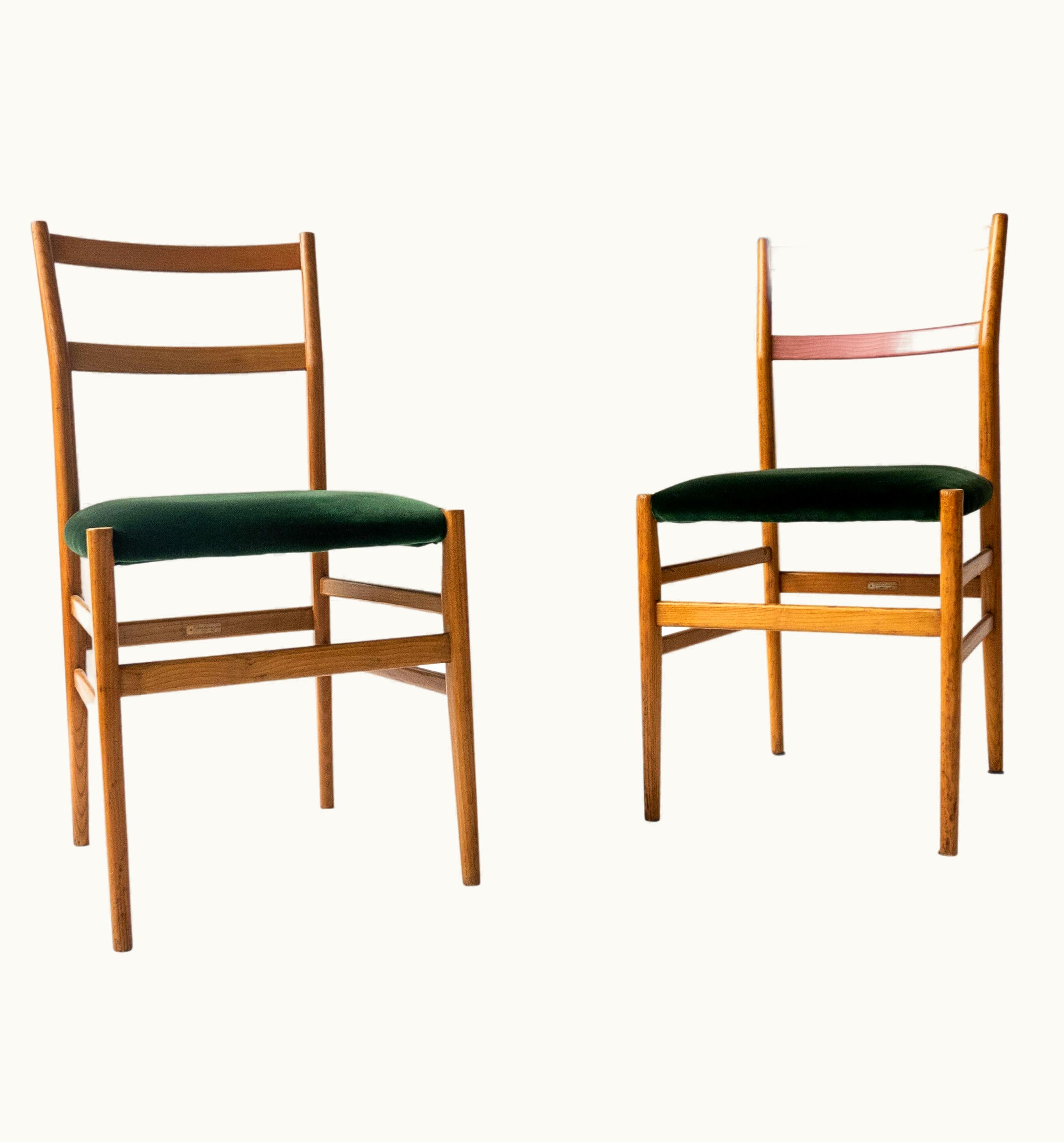 Gio Ponti Gio Ponti Pair Of Vintage 646 Leggera Chairs By Gio Ponti For Cassina, Italian Modern