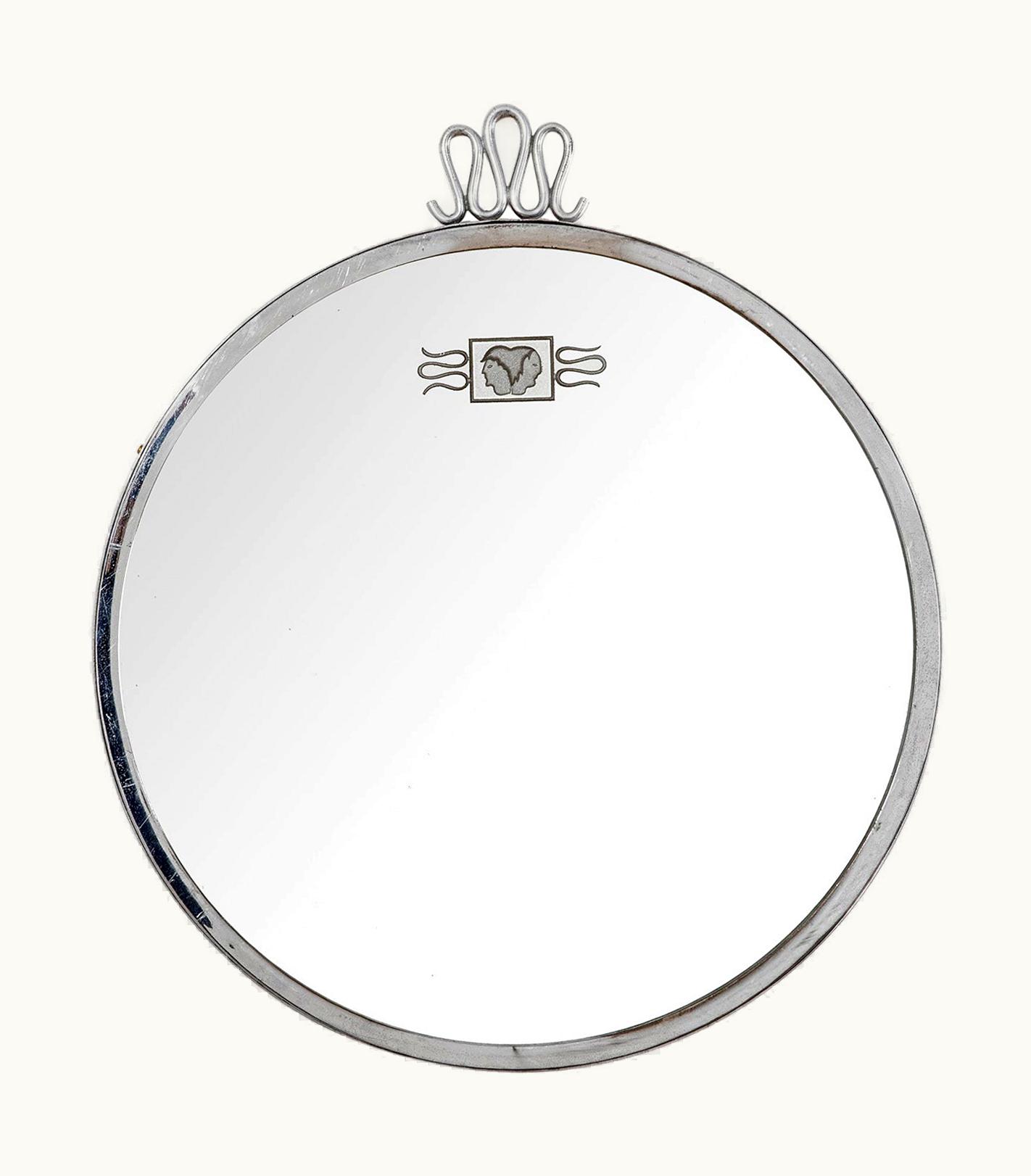 Gio Ponti Gio Ponti 20th Century Gio Ponti Circular Wall Mirror For Luigi Fontana In Nickel Brass