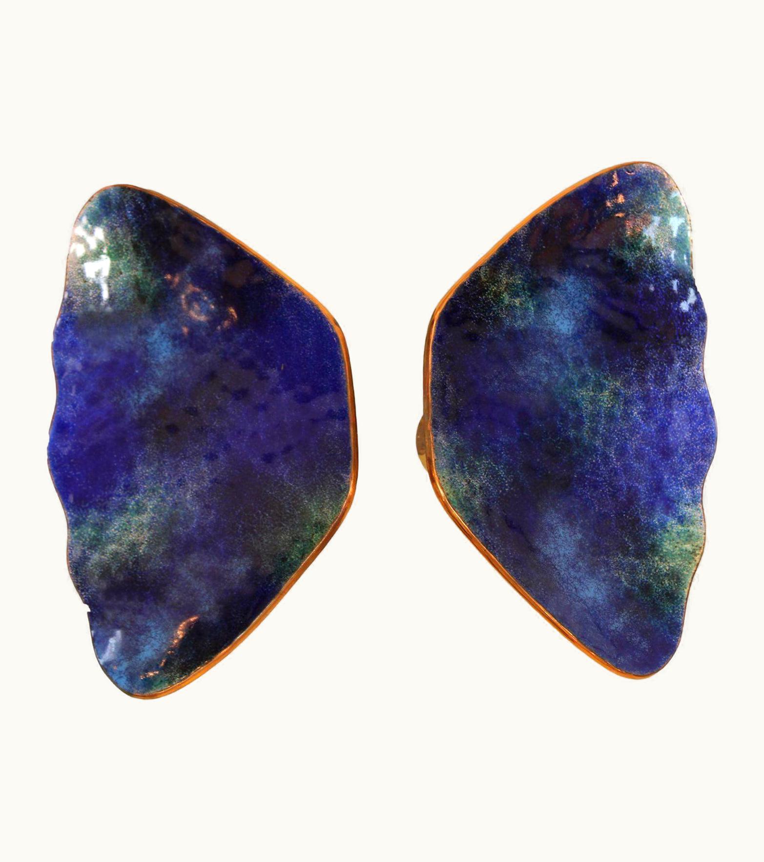 Gio Ponti Gio Ponti Mid-Century Paolo De Poli Blue Enameled Copper Italian Door Handle, Circa 1960 UZ0196097