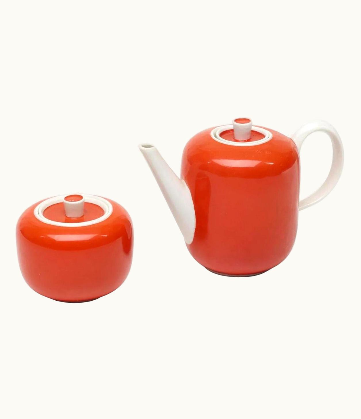 Gio Ponti Gio Ponti For Richard Ginori Glazed Ceramic Creamer And Sugar Bowl Set
