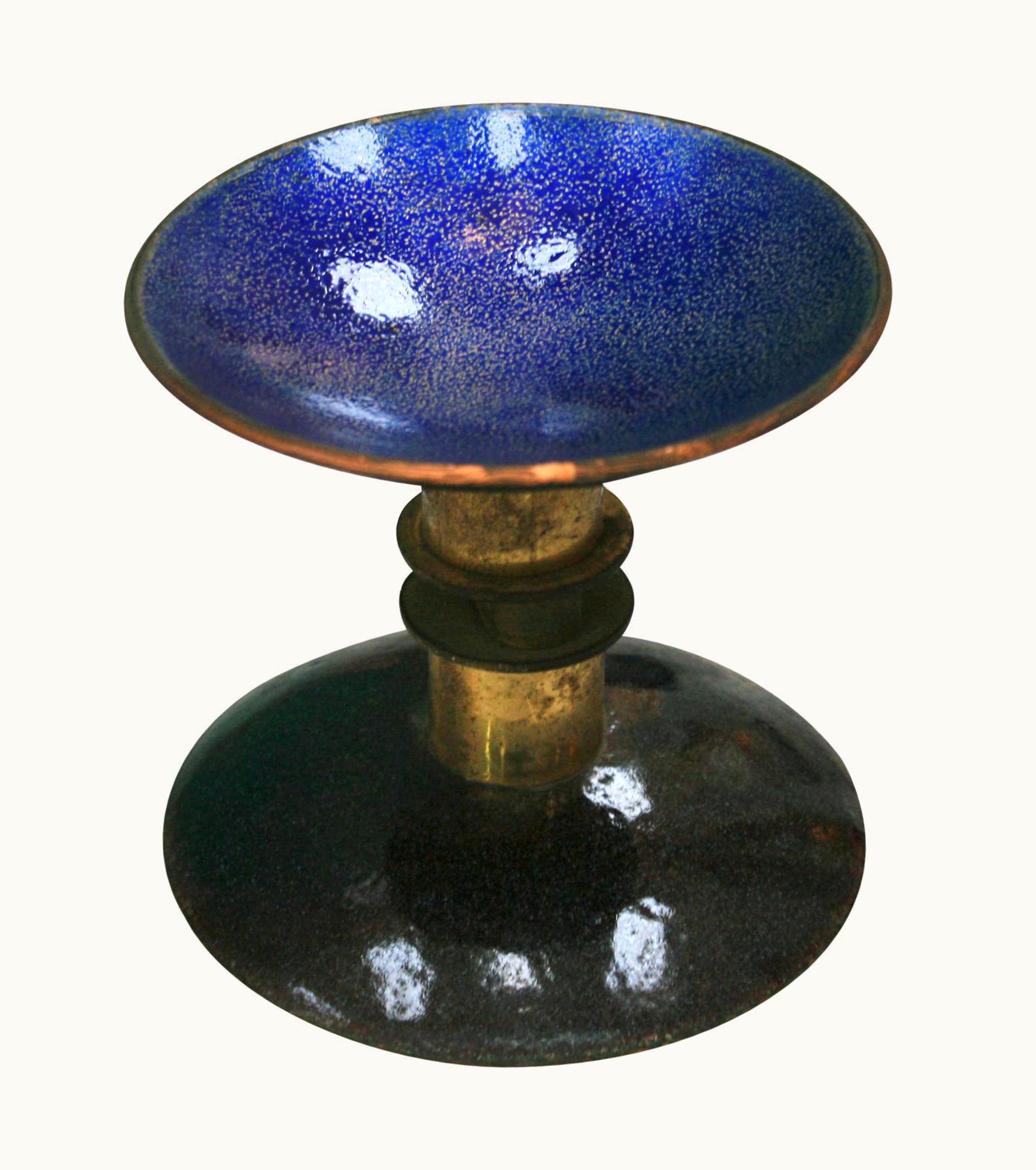 Gio Ponti Gio Ponti Mid-Century Paolo De Poli Blue Enameled Copper Italian Door Handle, Circa 1960 UZ0196107