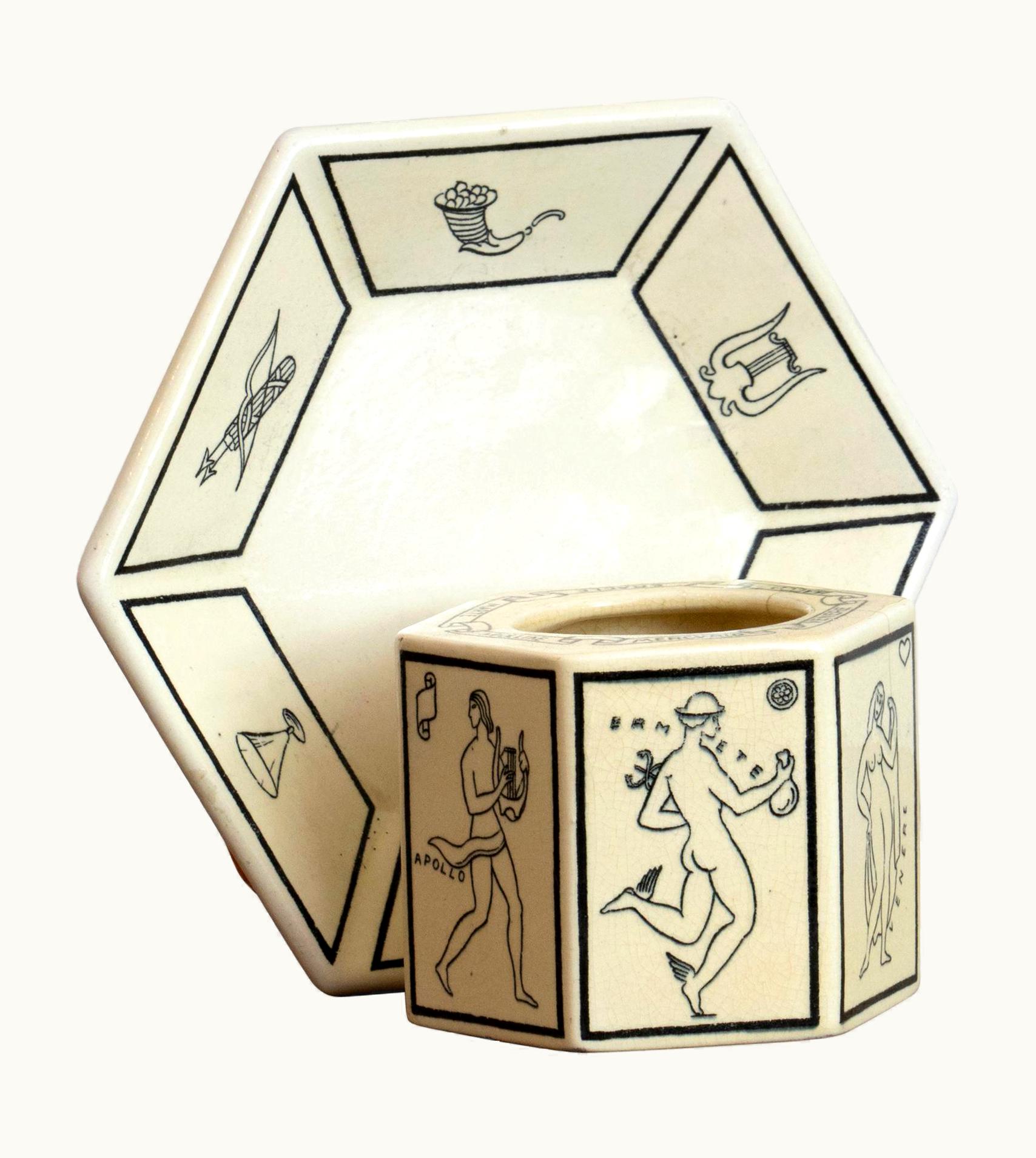 Gio Ponti Gio Ponti Art Deco Ceramic Inkwell Designed By Gio Ponti For Richard Ginori