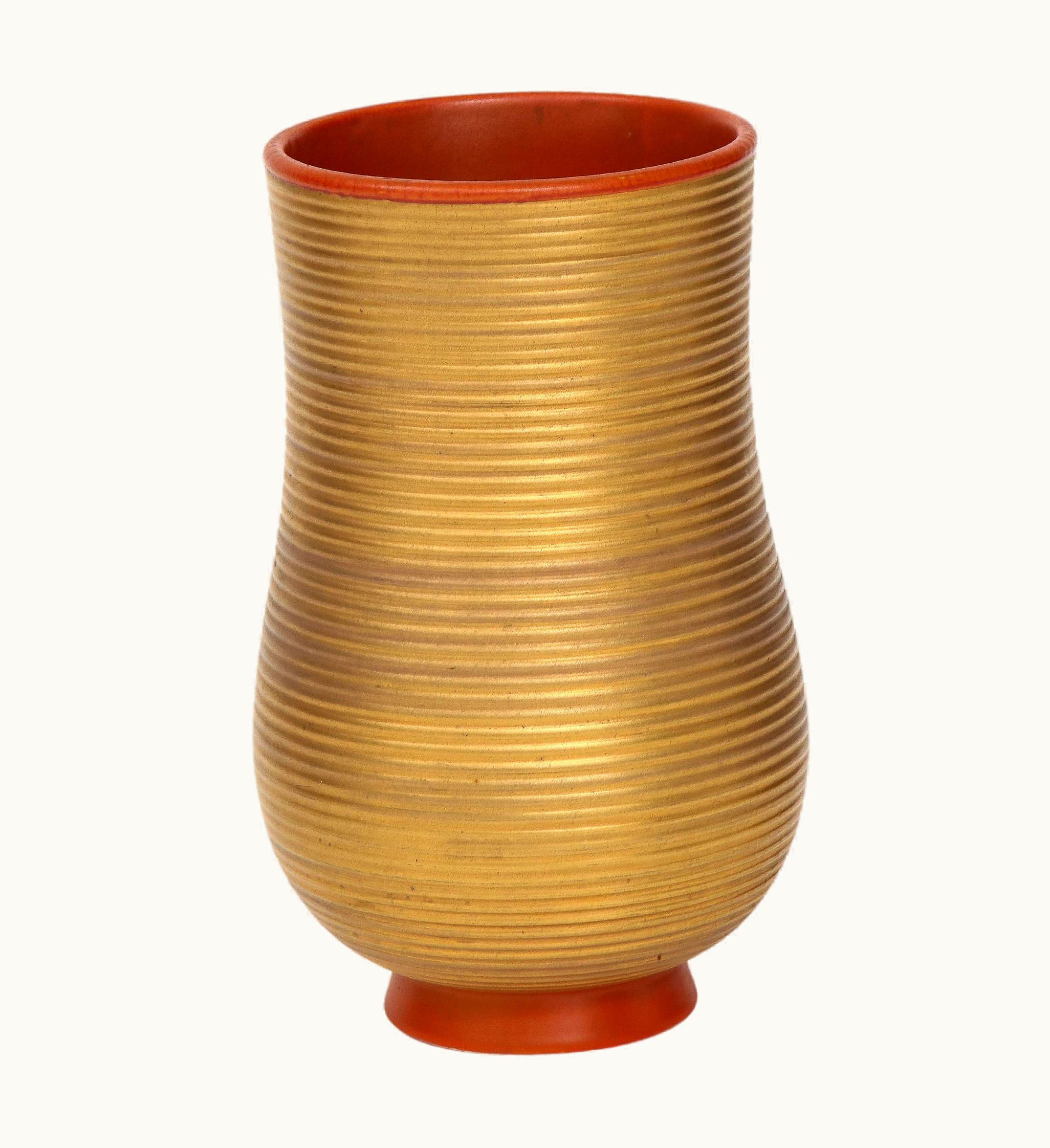 Gio Ponti Gio Ponti For Richard Ginori Rare Gran Rosso Di Doccia Porcelain Vase Model 380T