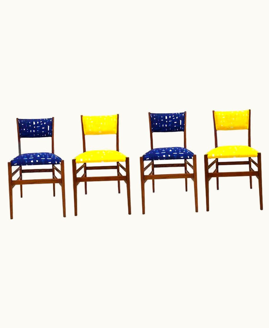 Gio Ponti Midcentury Gio Ponti Set Of Four 'Leggera 646' Ashwood Italian Chairs, 1951