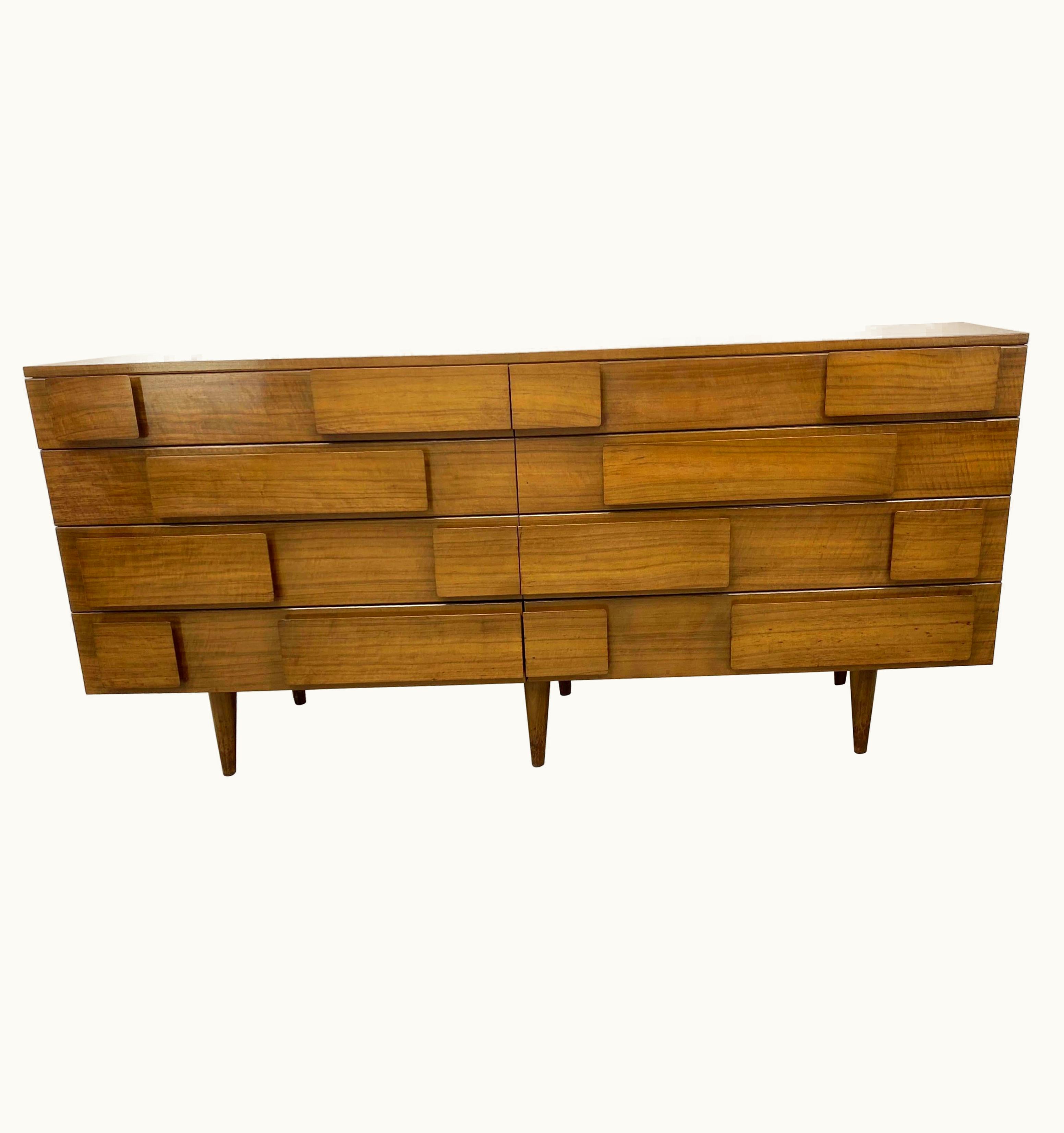 Gio Ponti Gio Ponti Double Dresser Low Chest Signed M. Singer And Sons Model 2161