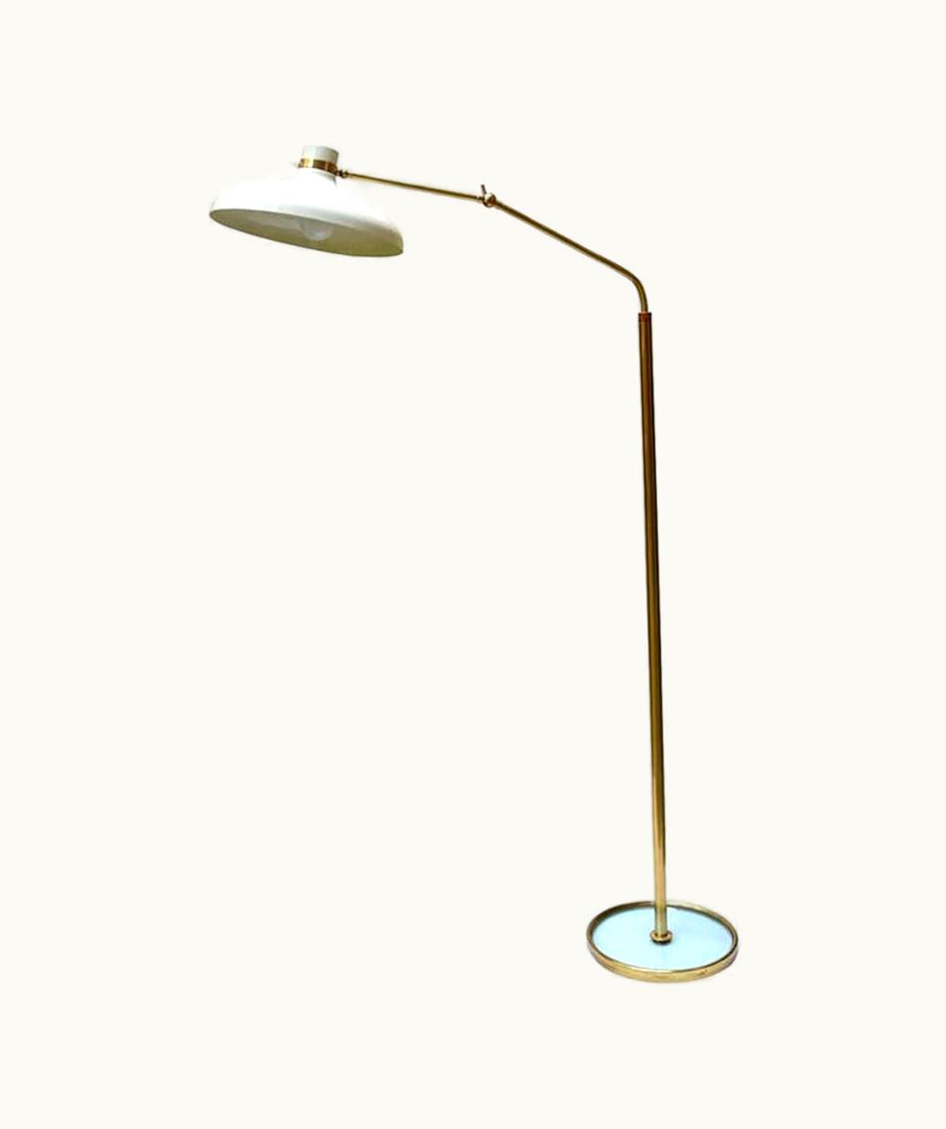 Gio Ponti Gio Ponti Floor Lamp Italian Design By Gio Ponti For Fontana Arte Cream Shade On Brass 60s