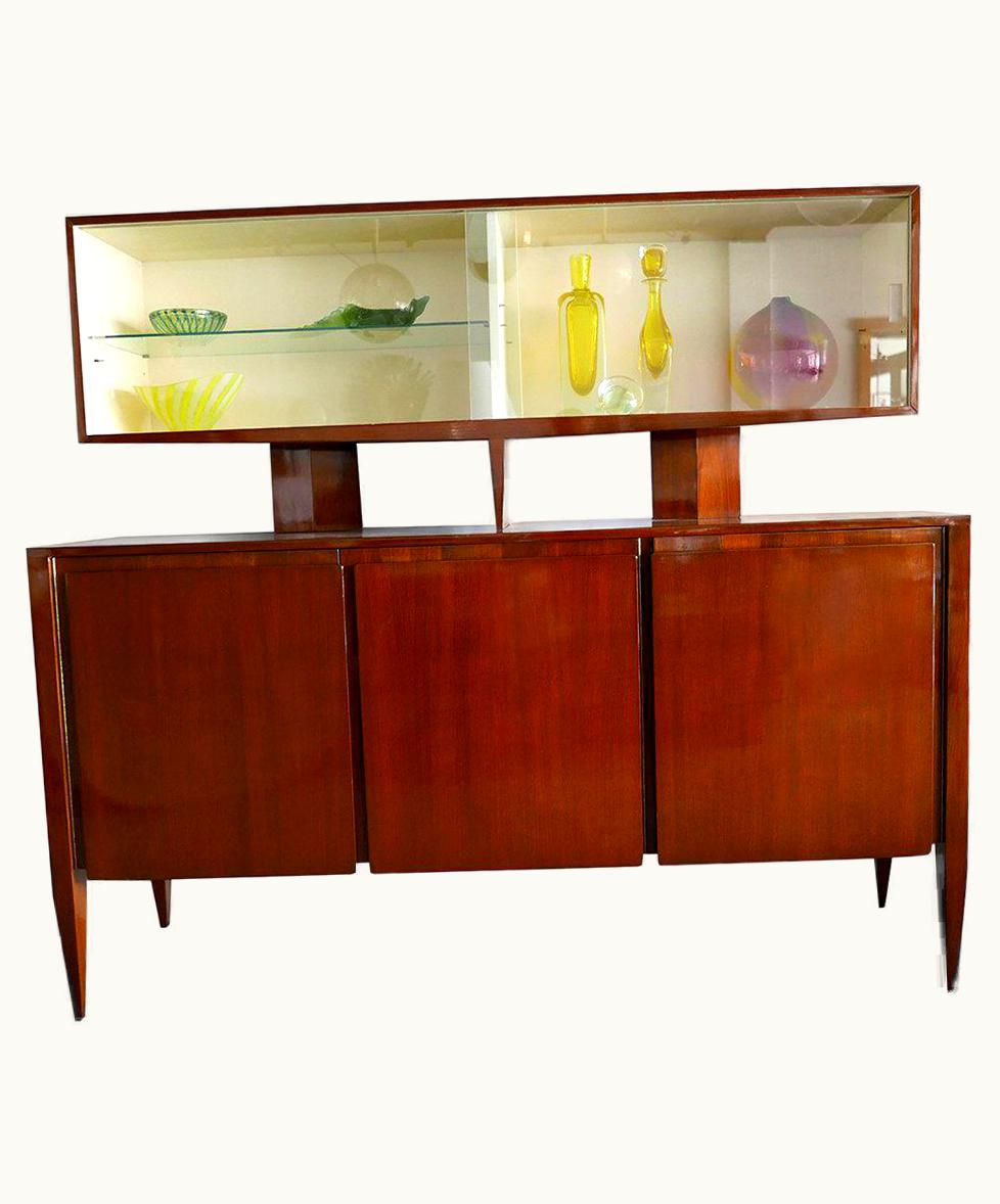 Gio Ponti Gio Ponti Italian Modern Walnut Cabinet By Gio Ponti For M. Singer & Sons