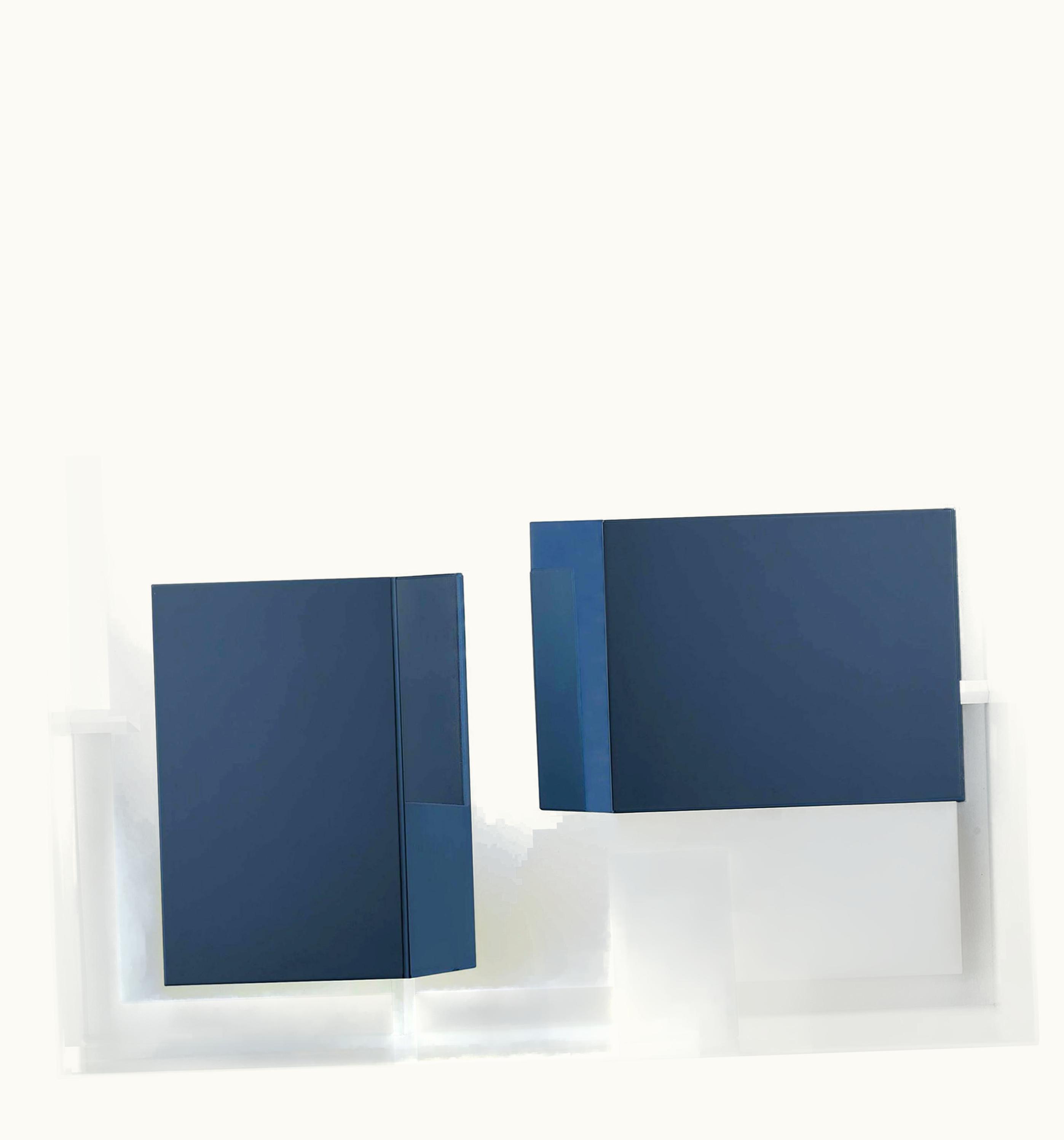 Gio Ponti Gio Ponti Wall Sconce Screen Of Light By Gio Ponti Italy Limited Edition Varnished Blue