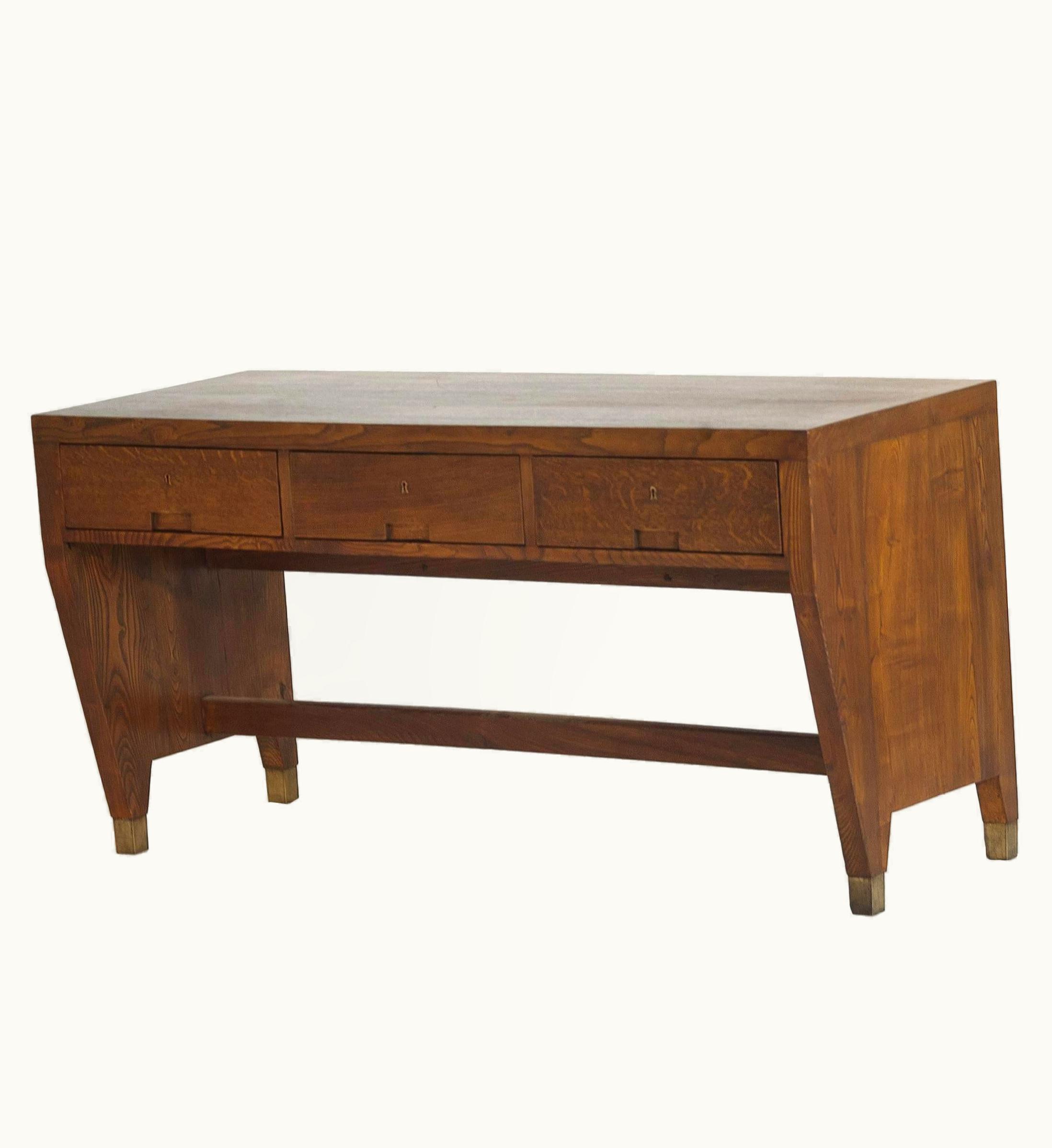 Gio Ponti Gio Ponti + Schirolli Oak Writing Desk Mid-century Modern Italian Design