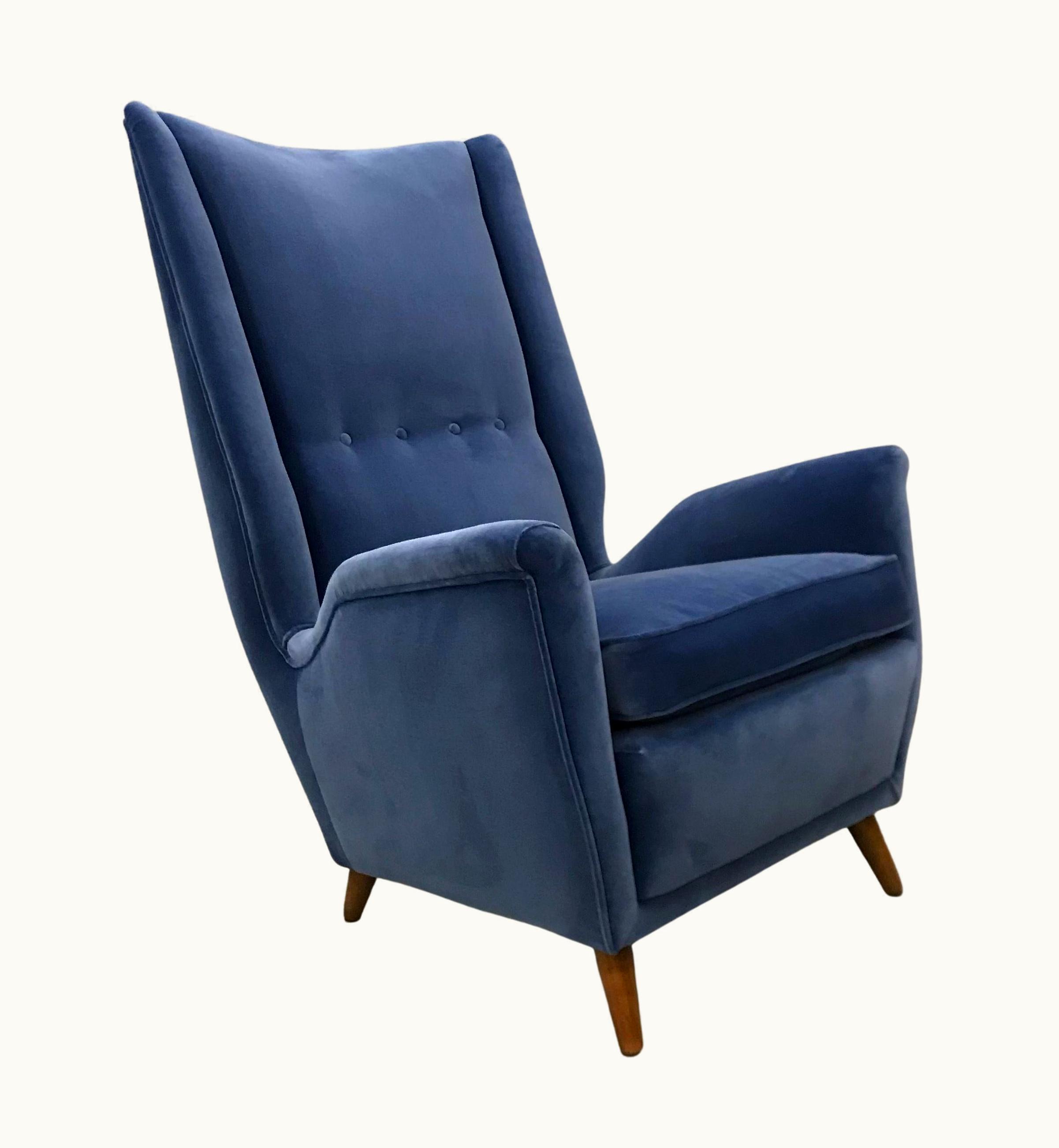 Gio Ponti Gio Ponti Gio Ponti's High Back Armchair For Isa Bergamo, Italy 1950s