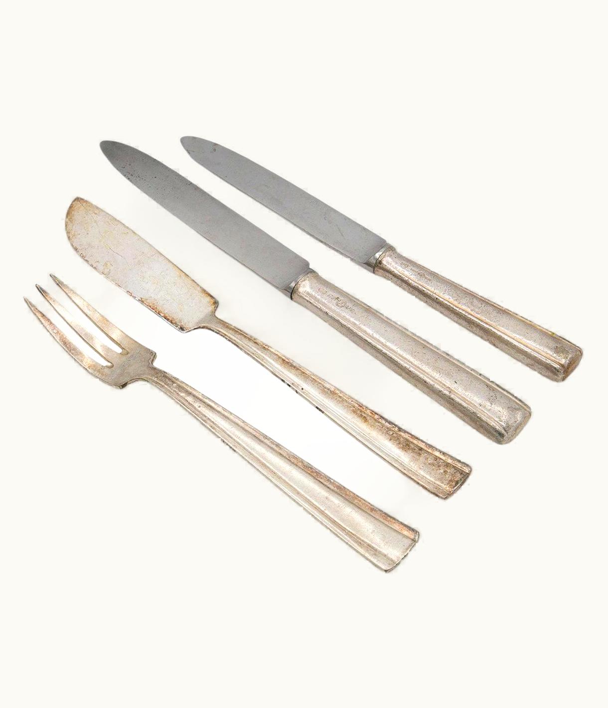 Gio Ponti Gio Ponti, Krupp Milan Branded Set Of Twelve Pieces Of Cutlery