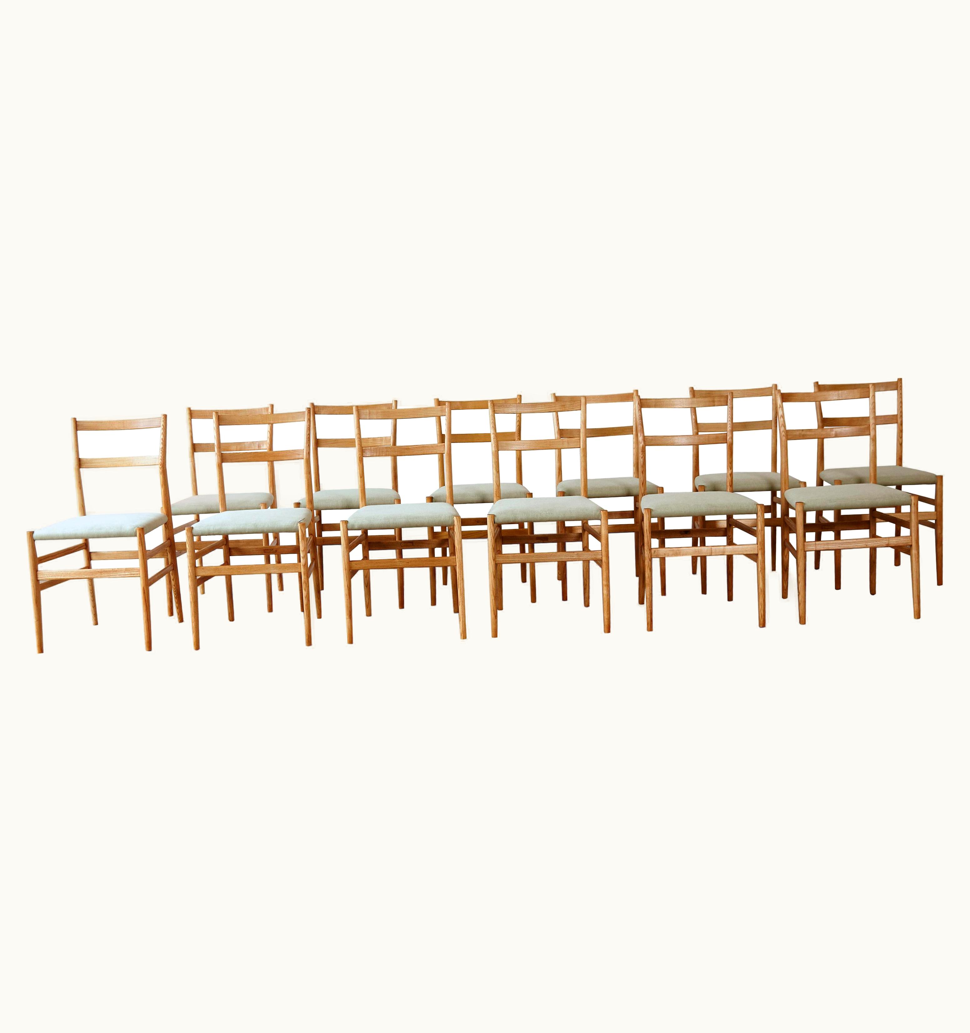 Gio Ponti Gio Ponti Set Of 12 Gio Ponti Leggera Model 646 Dining Chairs For Cassina, Italy, 1950s