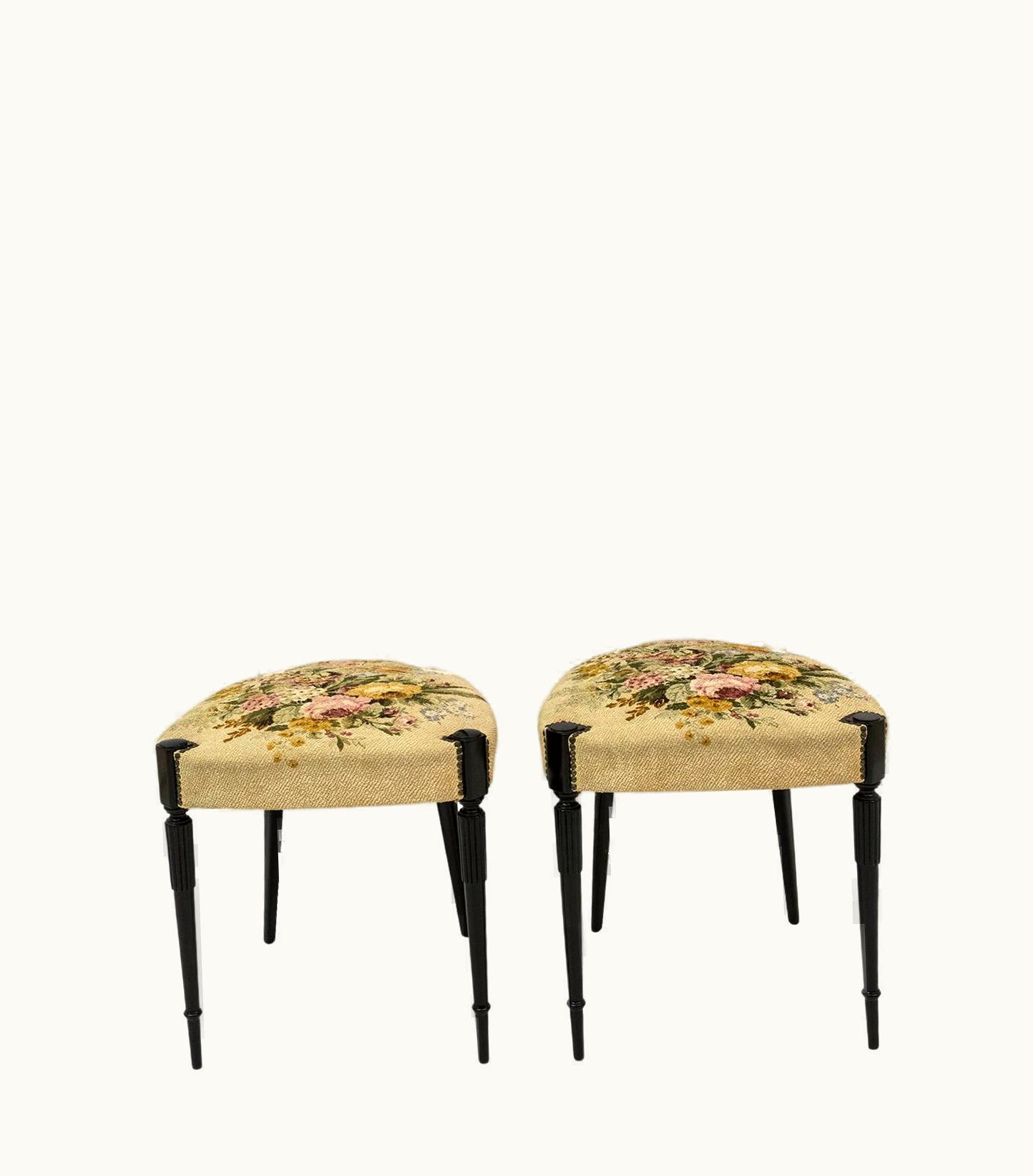 Gio Ponti Gio Ponti Pair Of Chiavari Gio Ponti Style Mid-Century Modern Italian High Back Chairs 50s