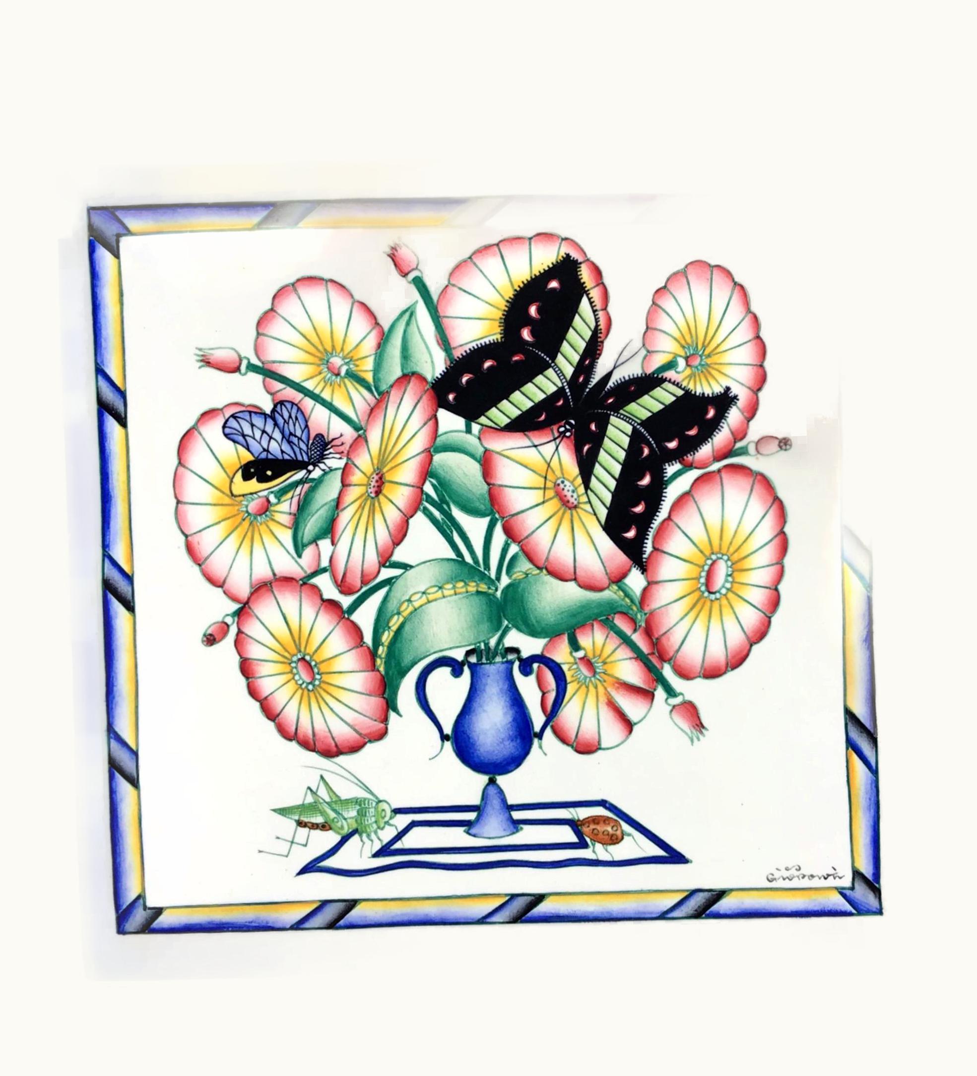 Gio Ponti Gio Ponti Richard Ginori San Cristoforo Ceramic Tile 1930 Signed