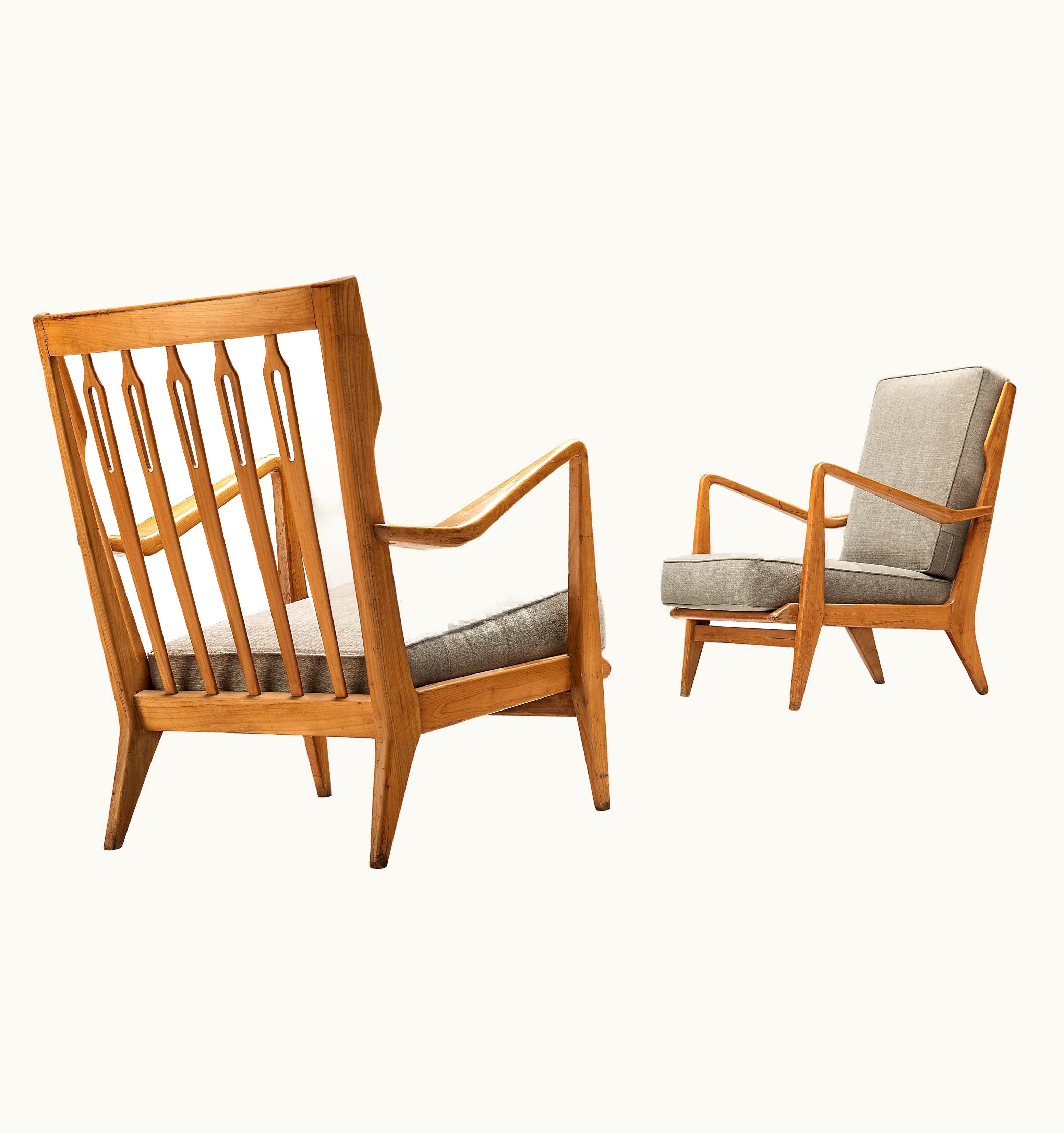 Gio Ponti Gio Ponti For Cassina Pair Of Armchairs In Cherry UZ0196322