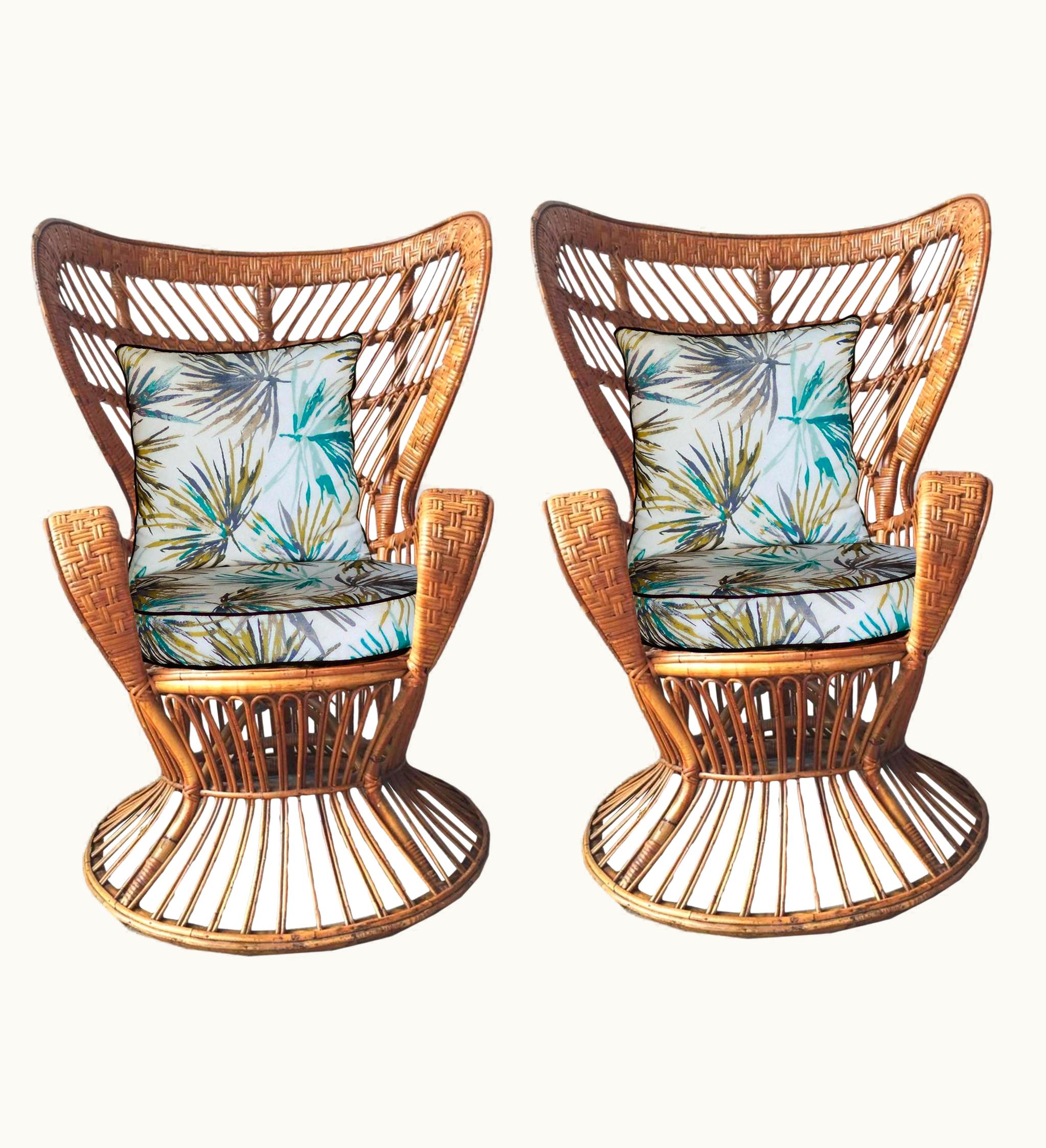 Gio Ponti;Lio Carminati Gio Ponti;Lio Carminati Pair Of Biancamano Bamboo Armchairs By Lio Carminati & Gio Ponti, 1950s