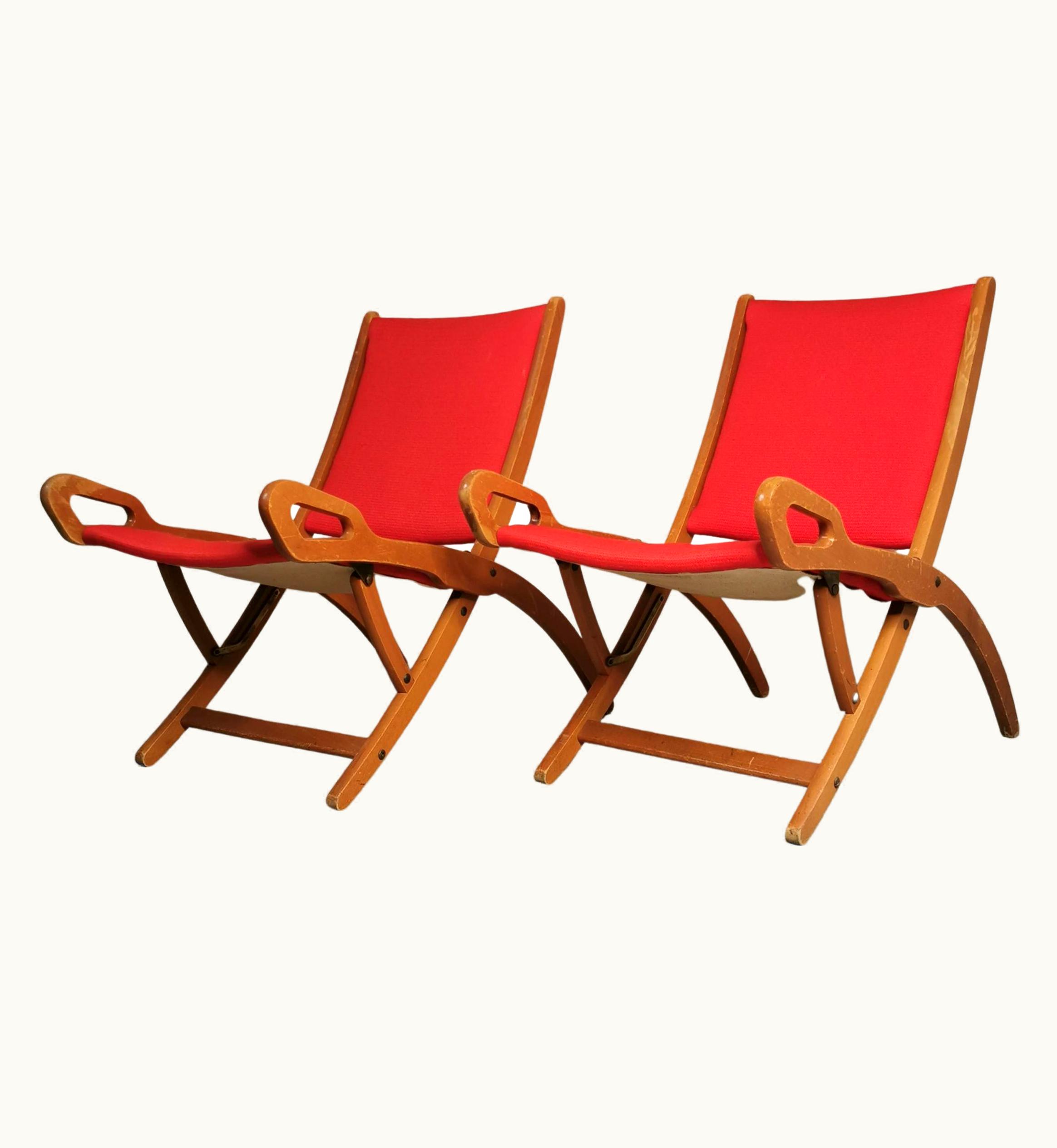 Gio Ponti Gio Ponti Set Of Two Foldable Chairs Ninfea, Gio Ponti, Fratelli Reguitti