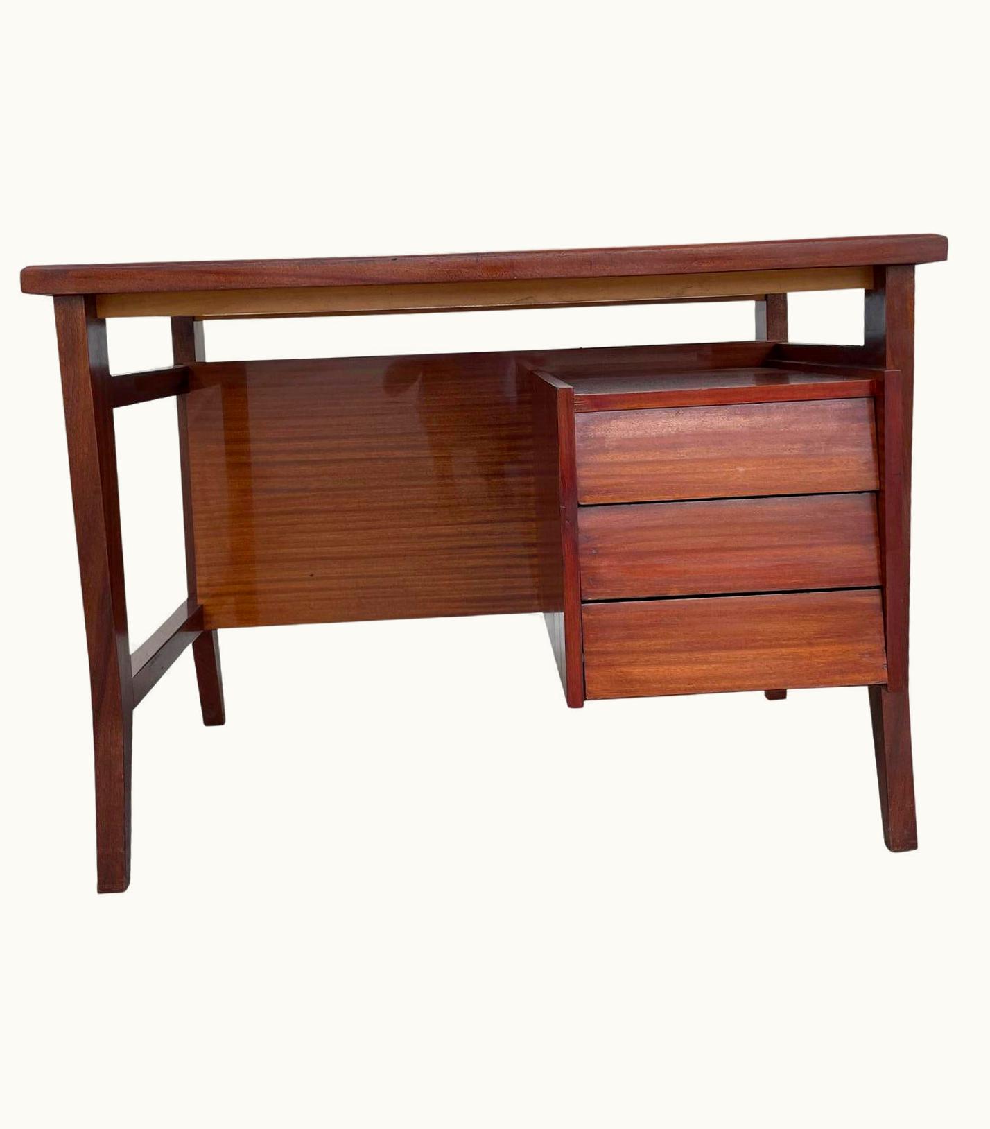 Gio Ponti Gio Ponti 20th Century Italian Small Mahogany Schirolli Mantova Writing Table By Gio Ponti