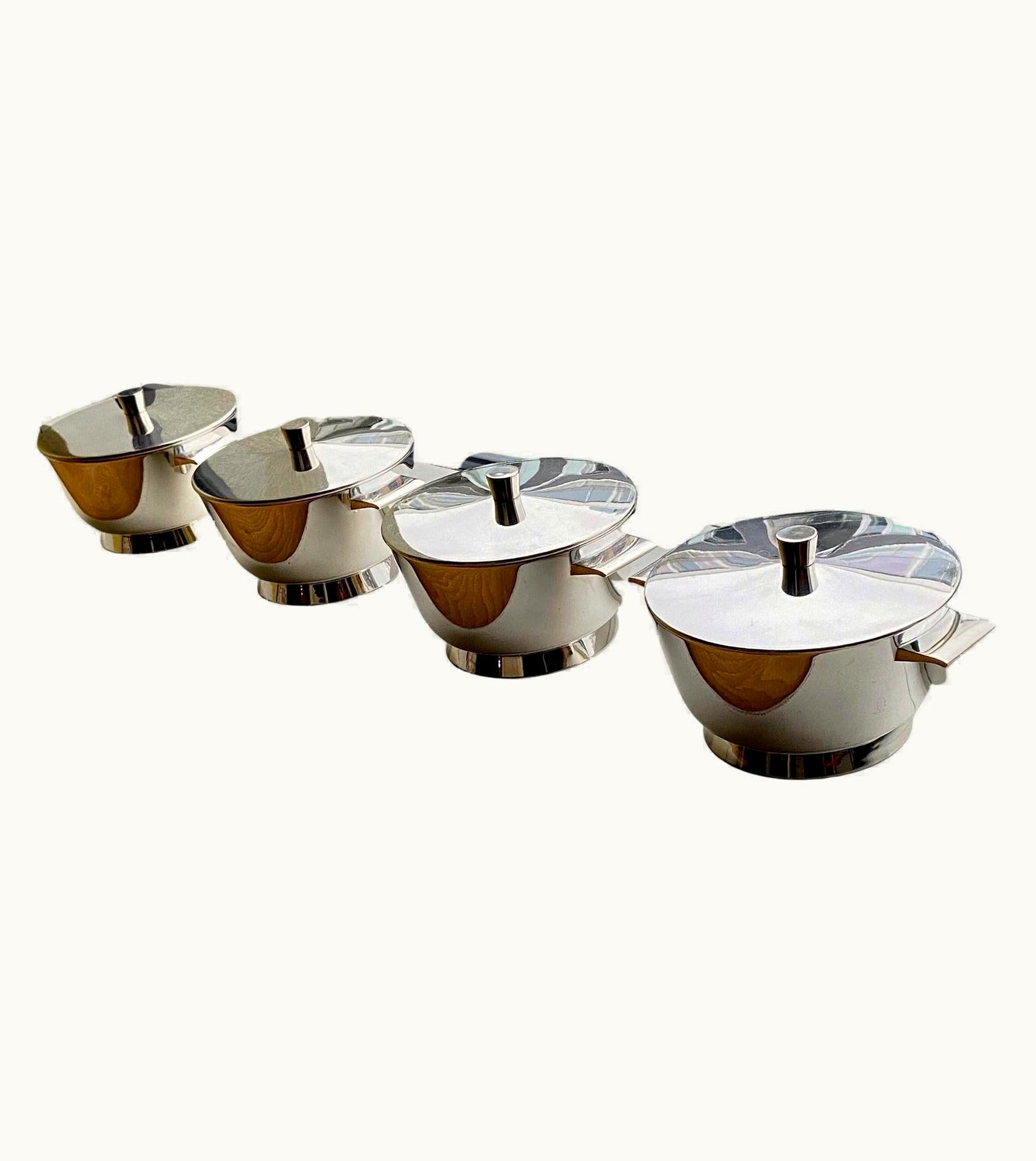 Gio Ponti Gio Ponti Set Of 4 Mid Century Gio Ponti Silver Plated 140 CL. Deep Tureens, VI Triennale