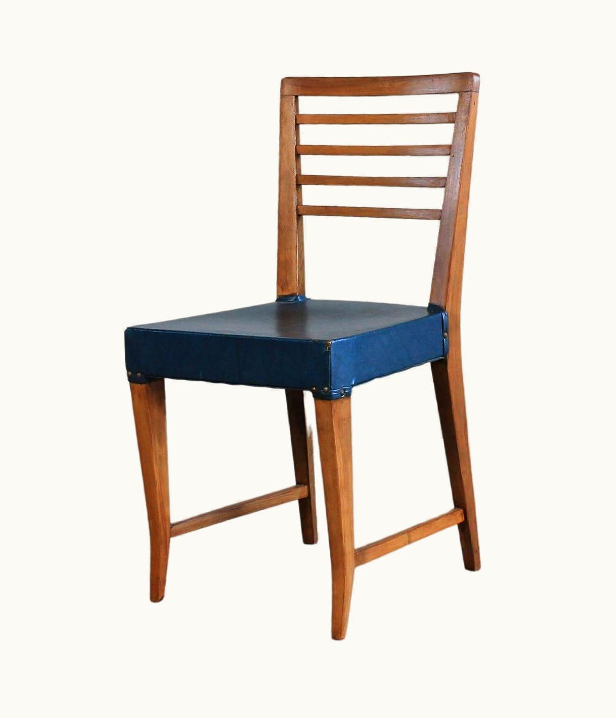 Gio Ponti Gio Ponti Chair For Banca Nazionale Del Lavoro In Beech And Skai 1940s Italy