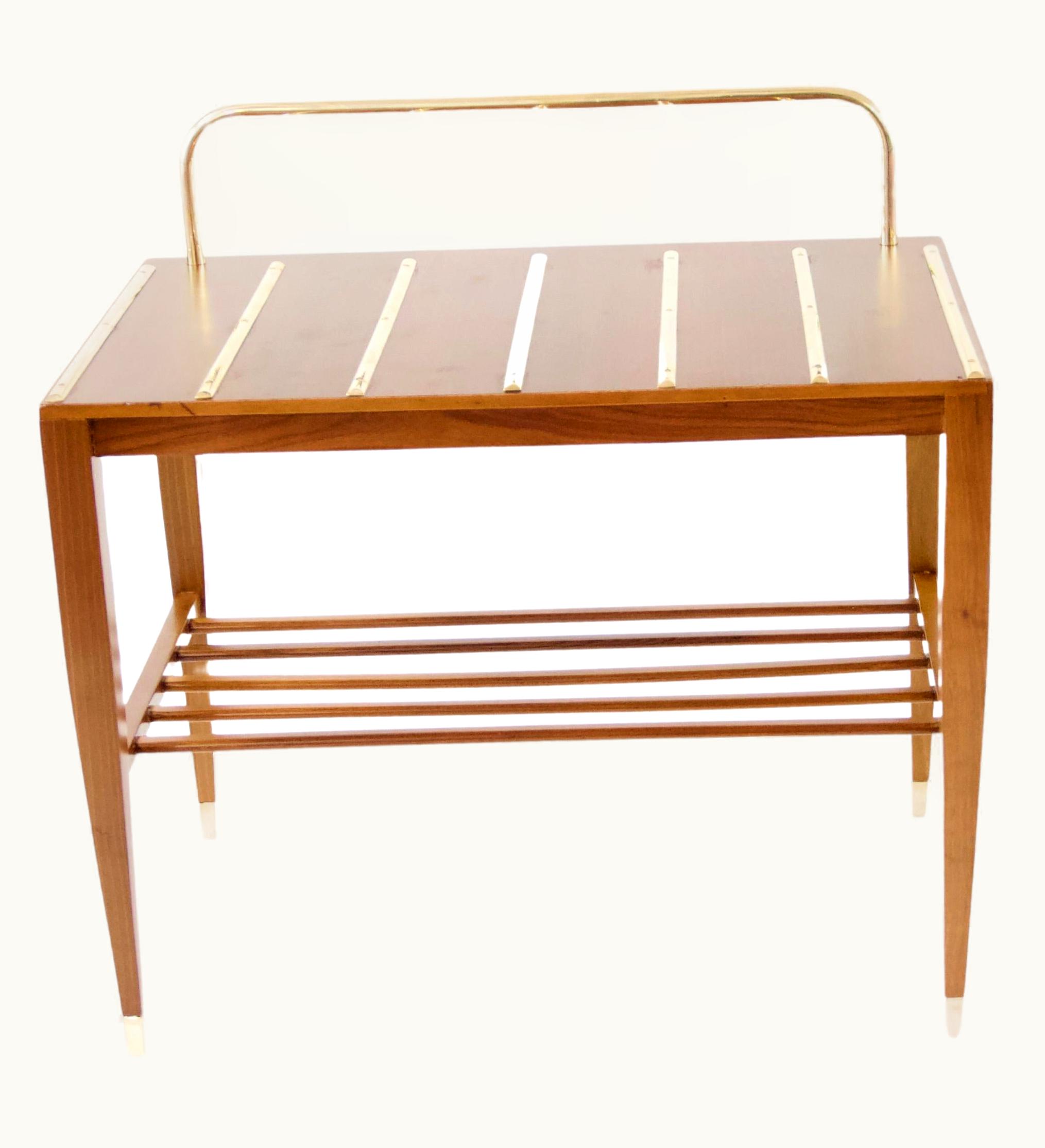 Gio Ponti Gio Ponti Walnut Side Table, Luggage Rack For Hotel Royal Naples, 1955
