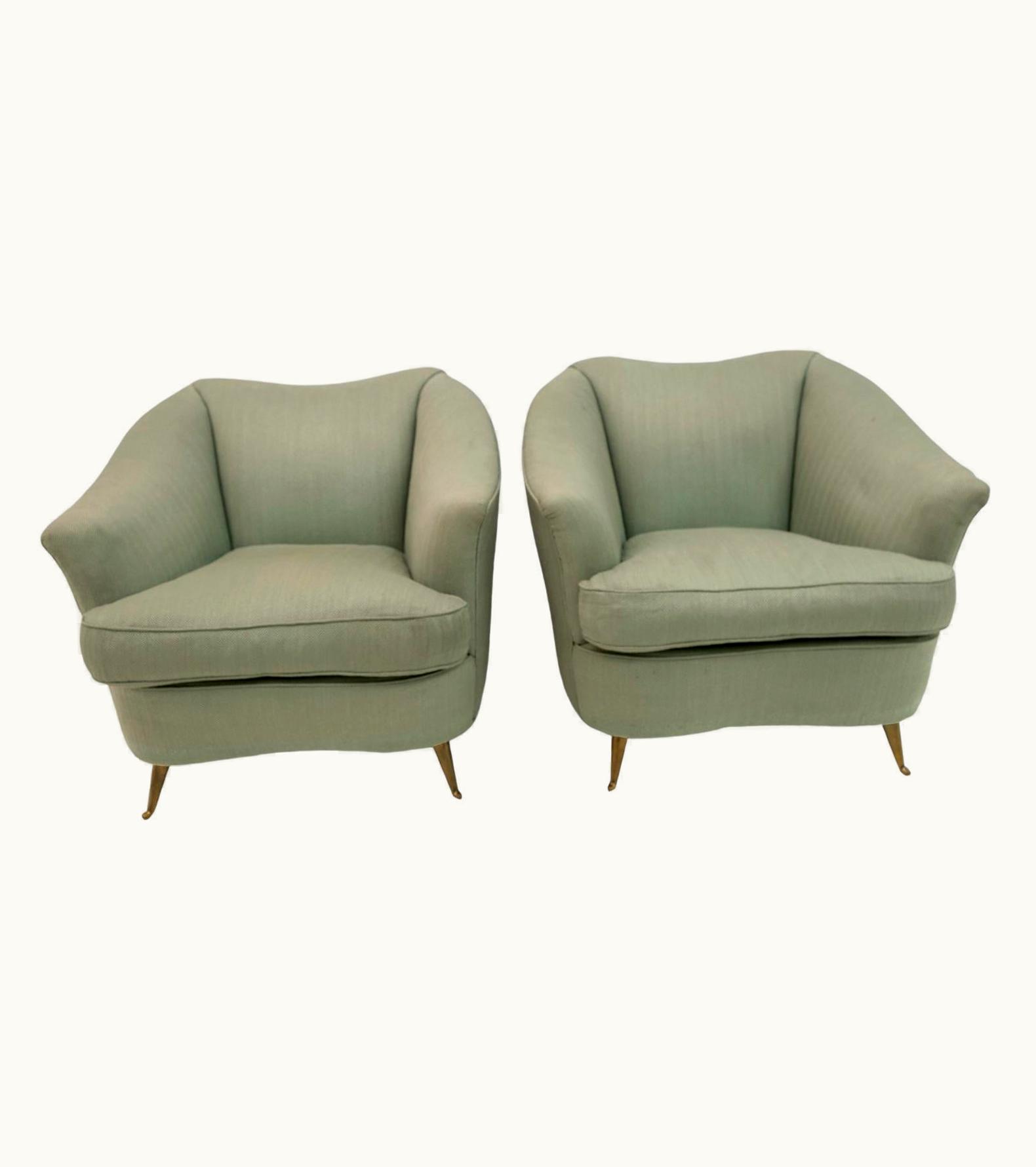 Gio Ponti Gio Ponti Pair Of Gio Ponti Italian Armchairs For Casa E Giardino, 1930s