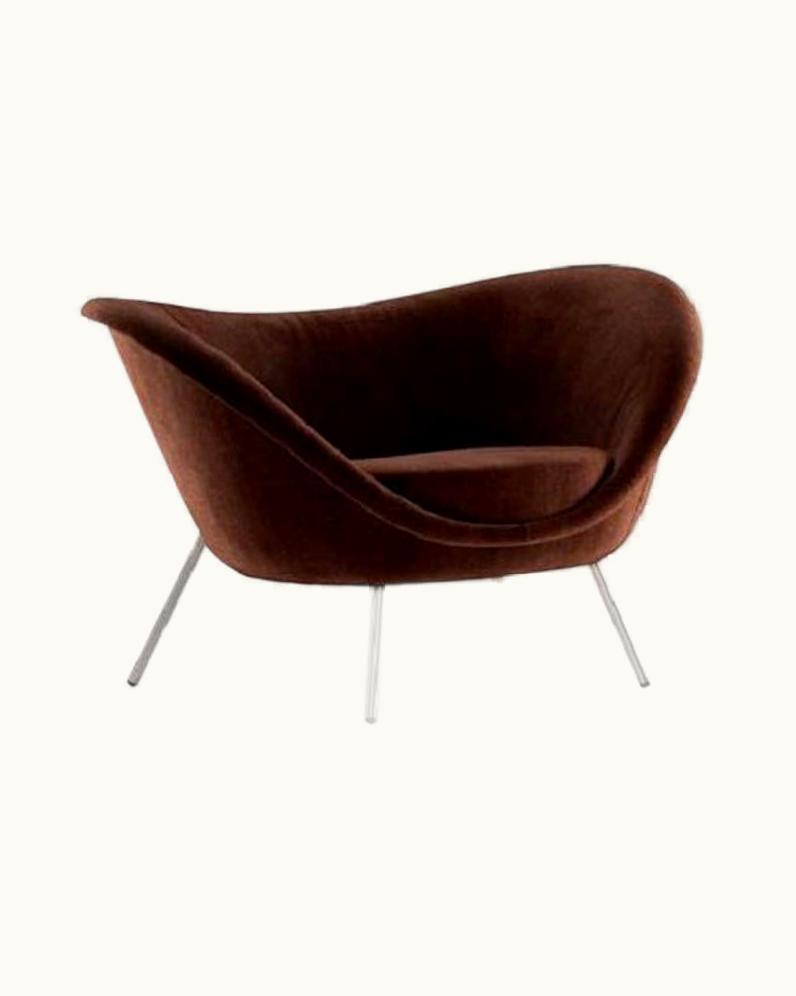 Gio Ponti Gio Ponti Molteni&C D.154.2 Armchair Gio Ponti Design Brown Velvet
