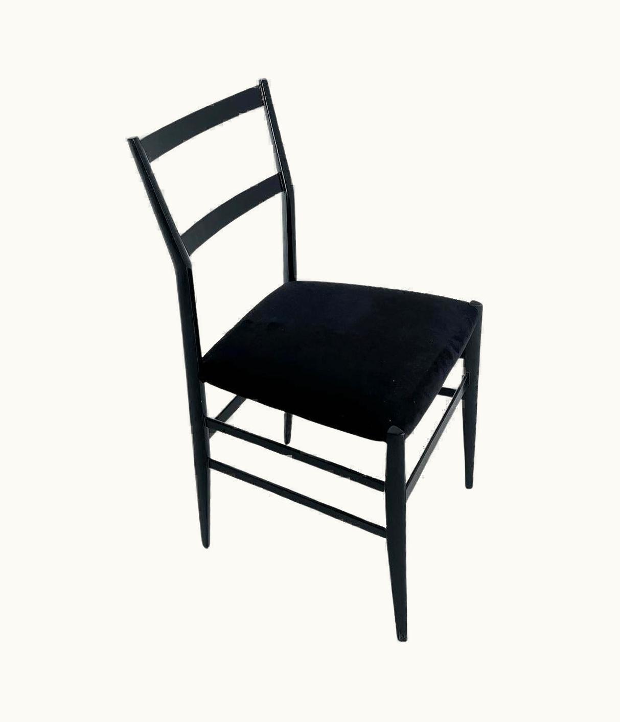 Gio Ponti Gio Ponti Vintage 1970s Superleggera Dining Chair By Gio Ponti For Cassina, Total Black
