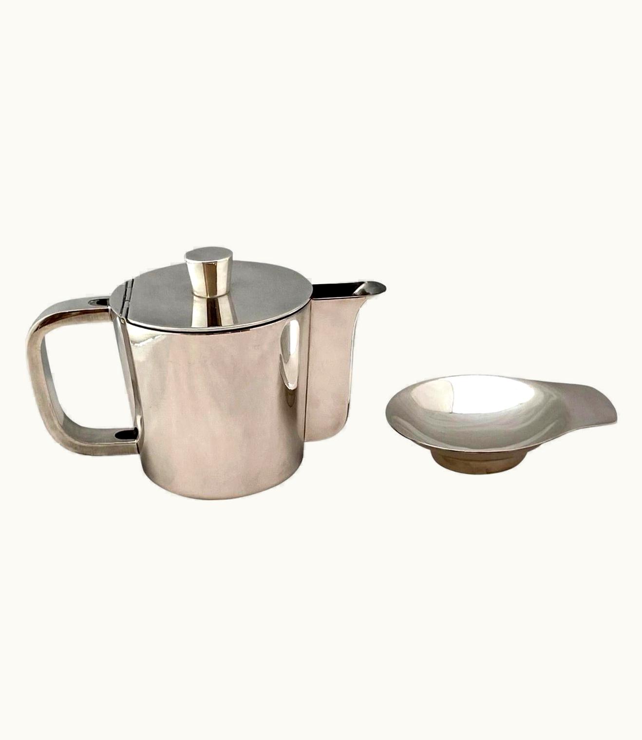 Gio Ponti Gio Ponti Mid-century Gio Ponti Silver Plated Coffee Pot And A Tiny Arthur Krupp Dish