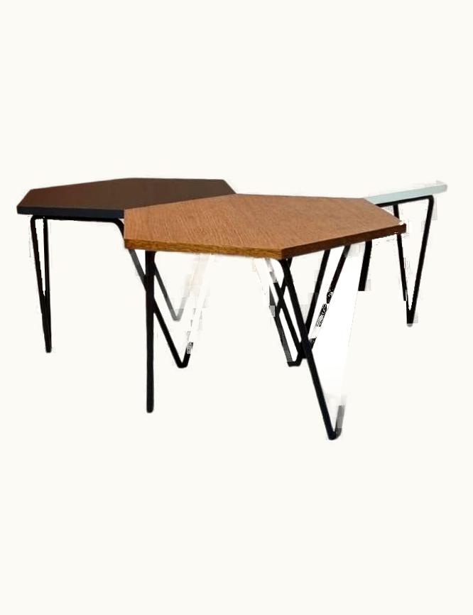 Gio Ponti Gio Ponti, Set Of 3 Hexagonal Low Tables For ISA BERGAMO, Italy, 1950s UZ0196459