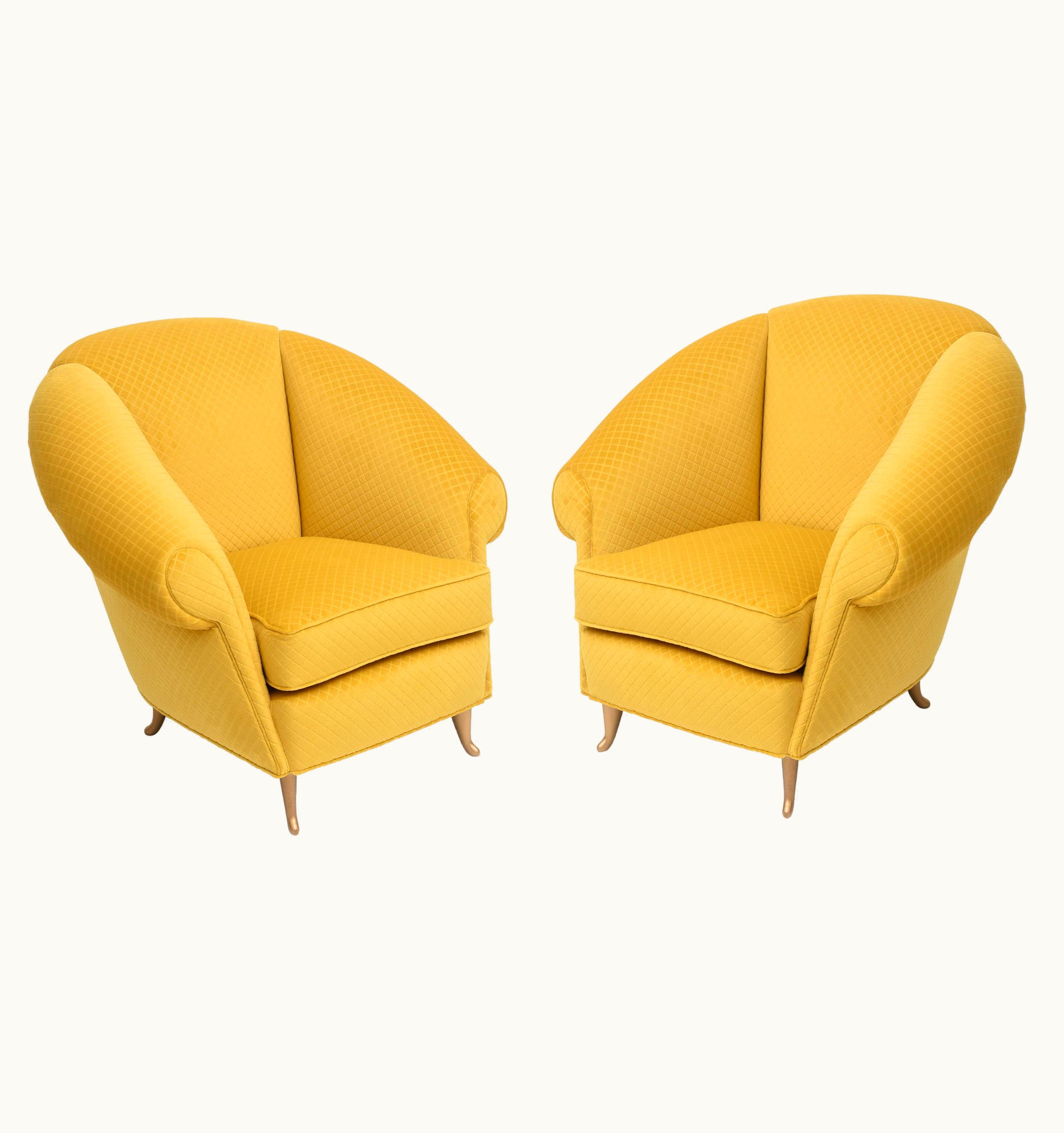 Gio Ponti Gio Ponti Pair Of Italian Modern Lounge Chairs, Gio Ponti For ISA, Model 12690, 1950'