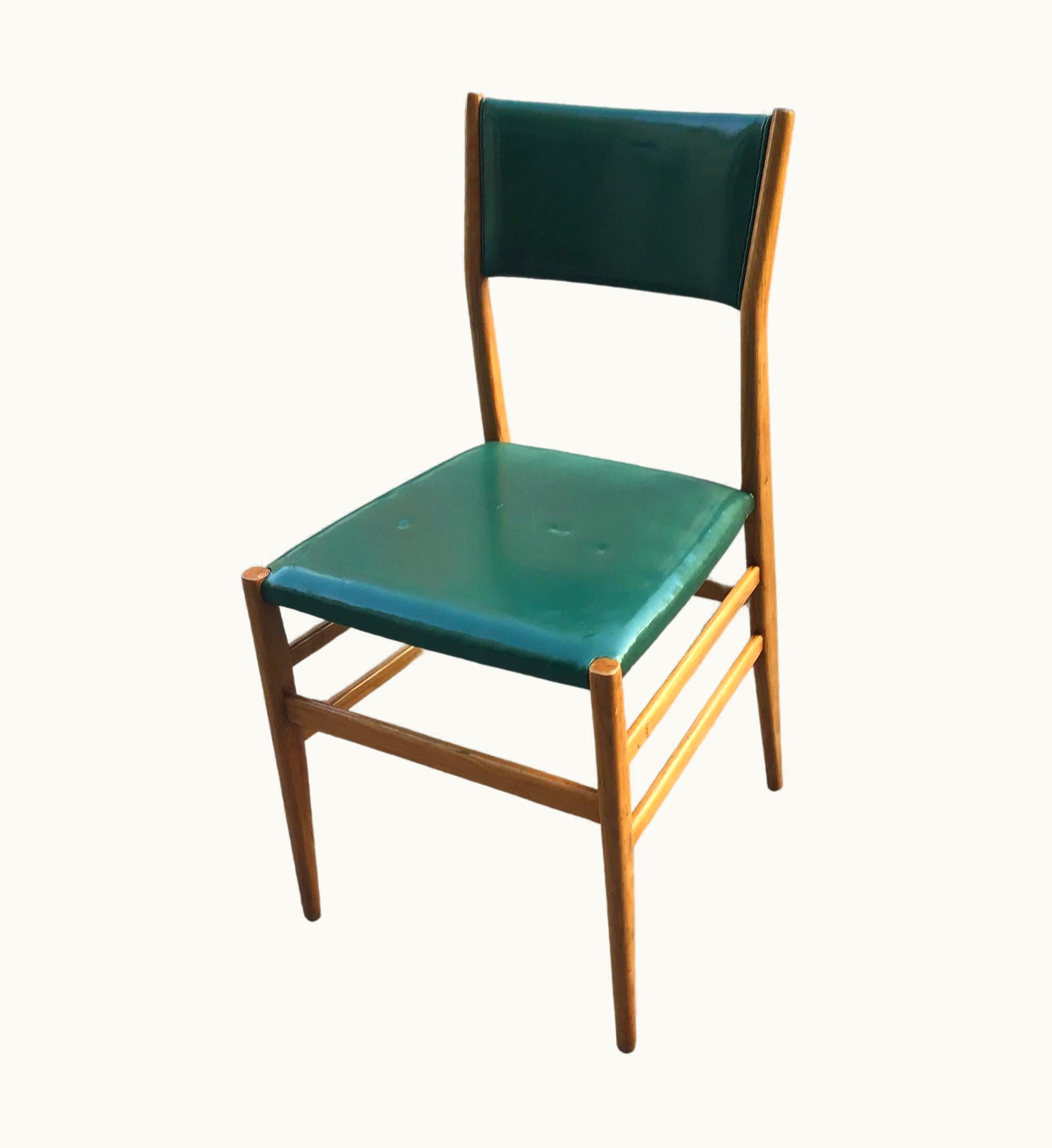 Gio Ponti Gio Ponti "Leggera" Chairs By Cassina 1951 Wood Original Coating, Italy